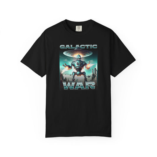 Galactic war graphic tee featuring intense space battle design on soft, comfortable fabric