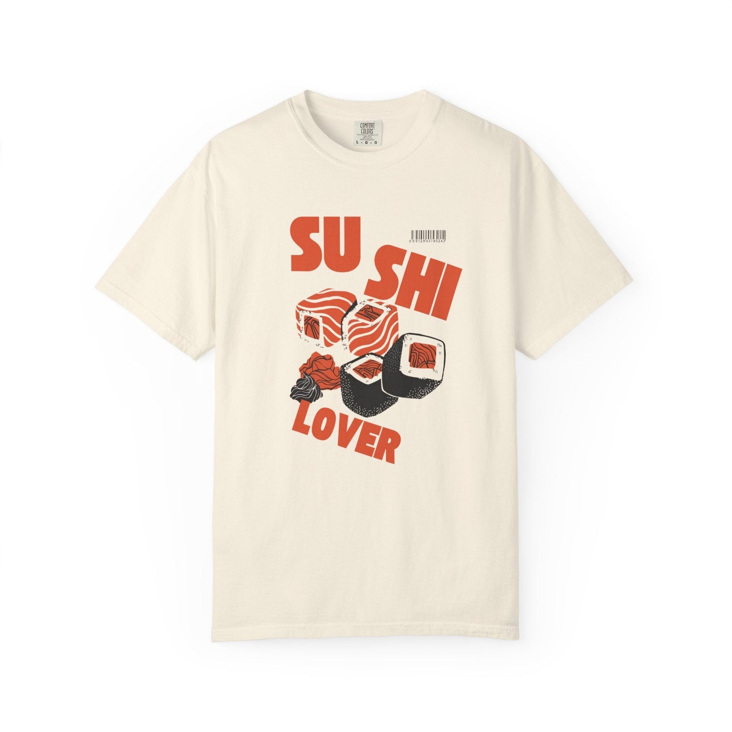 Unisex garment-dyed sushi lover t-shirt in vintage style