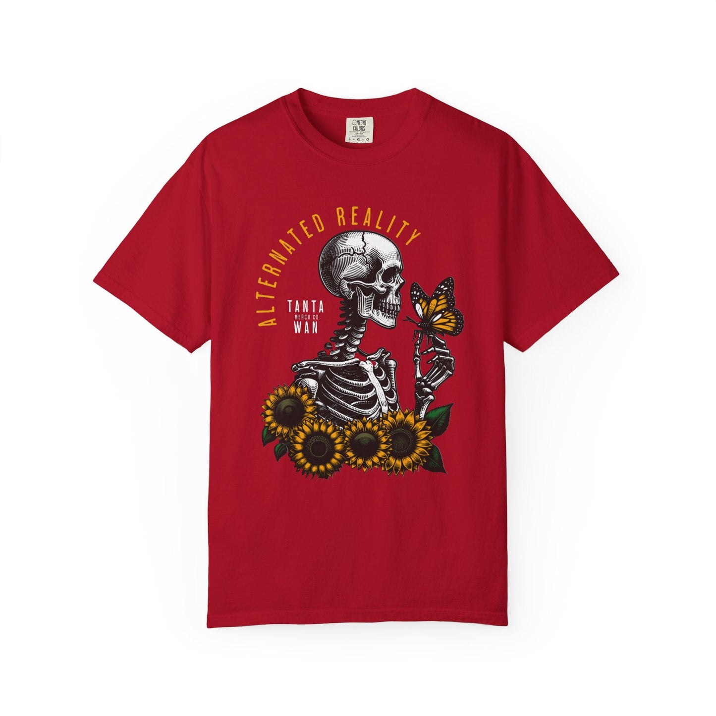 Skeleton & Sunflowers t-shirt - Unique edgy design for art & Halloween