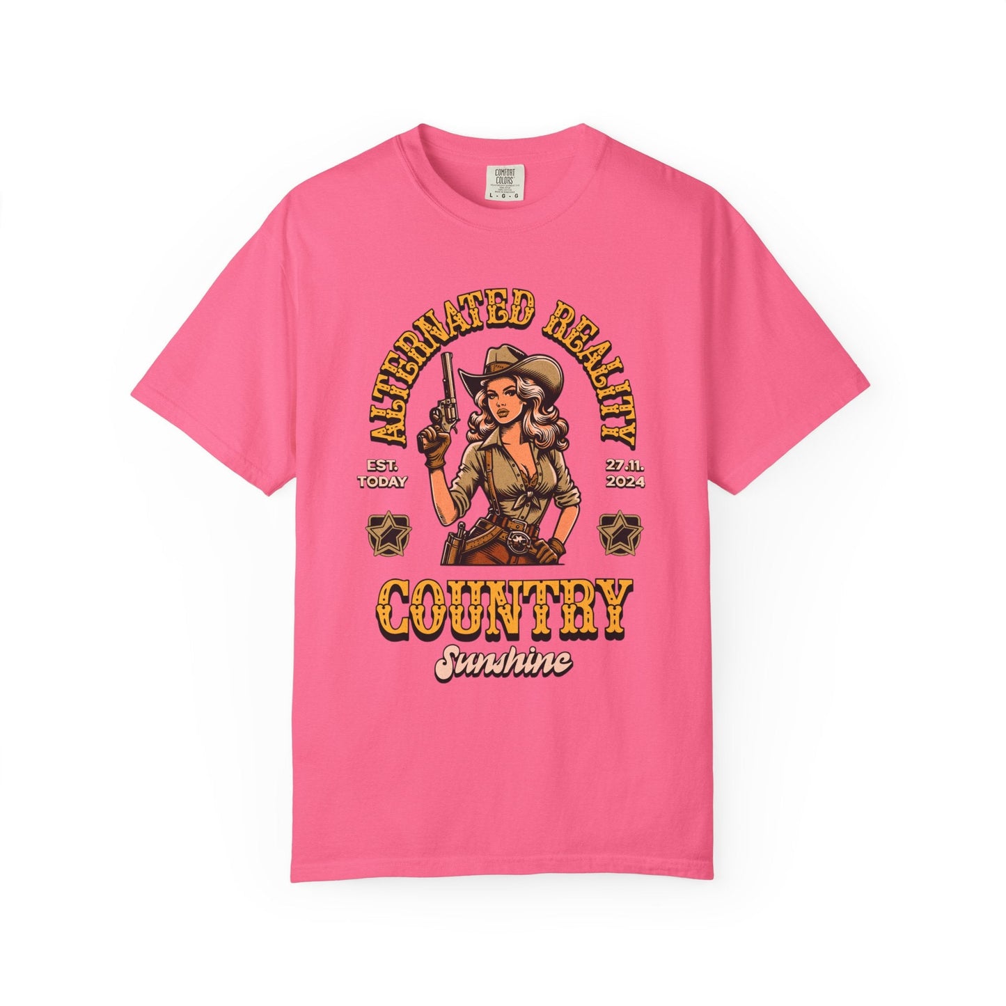Vintage pin up westen t-shirt - Retro style adventure graphic tee