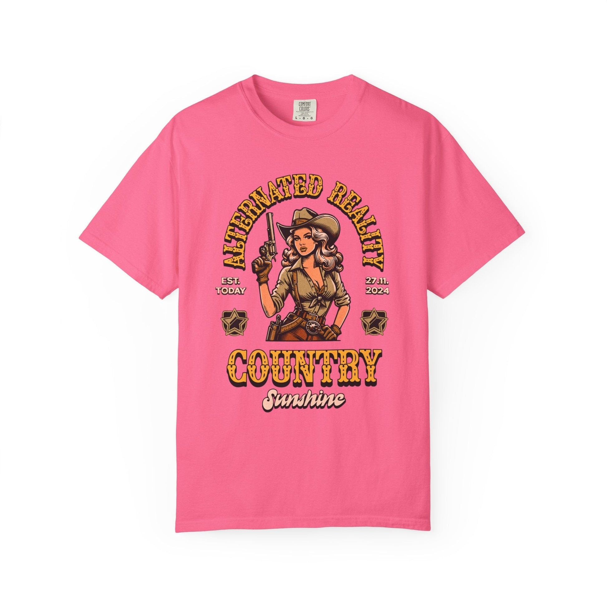 Vintage pin up westen t-shirt - Retro style adventure graphic tee