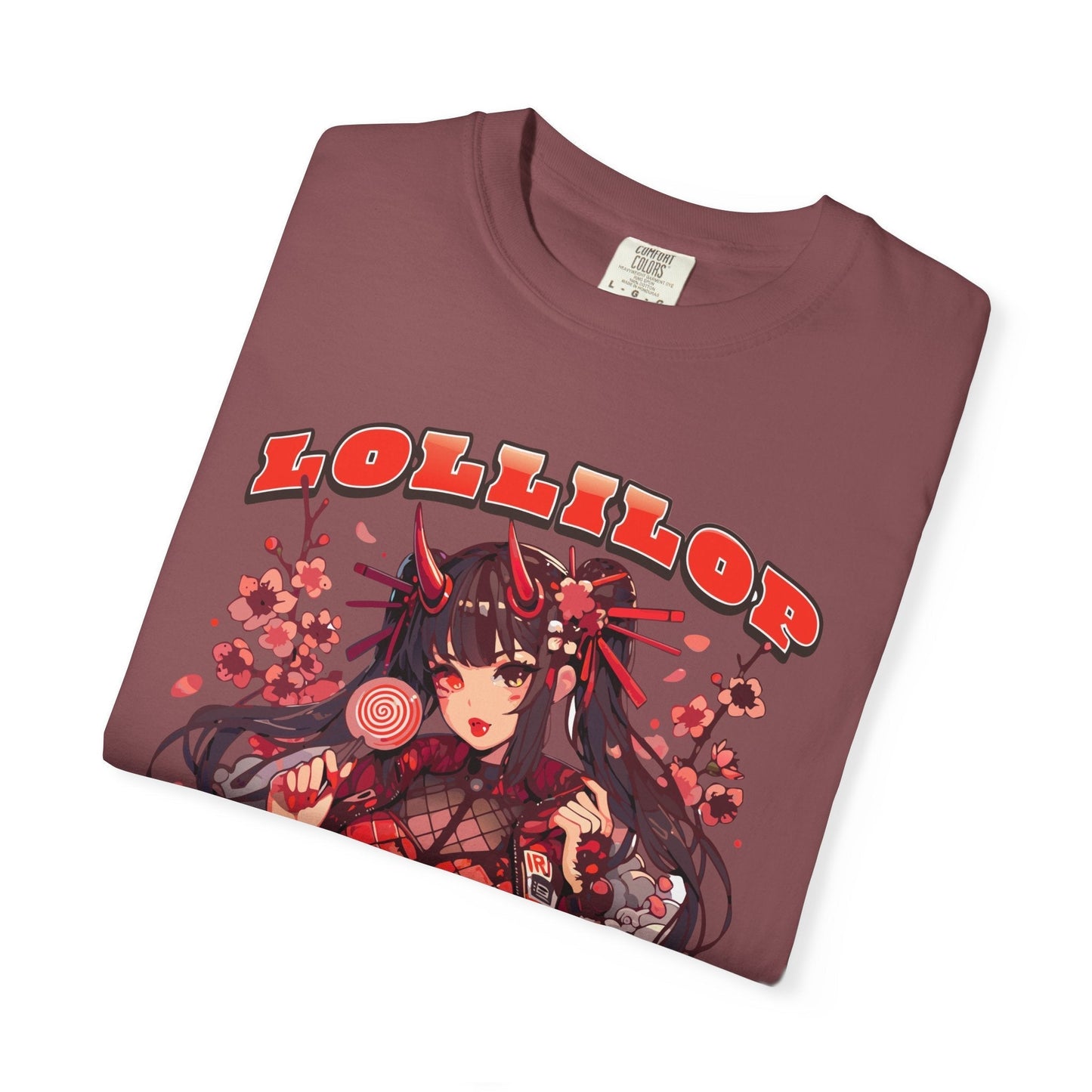Devil lollipop girl teal t-shirt with anime girl design