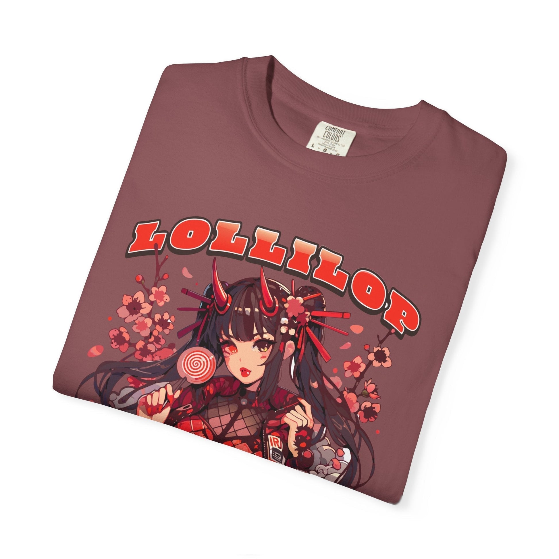 Devil lollipop girl teal t-shirt with anime girl design