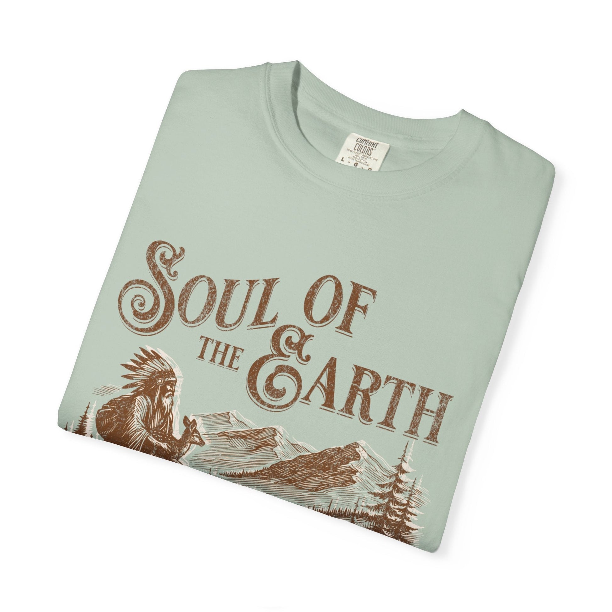 American native graphic t-shirt - Soul of the earth for nature lovers