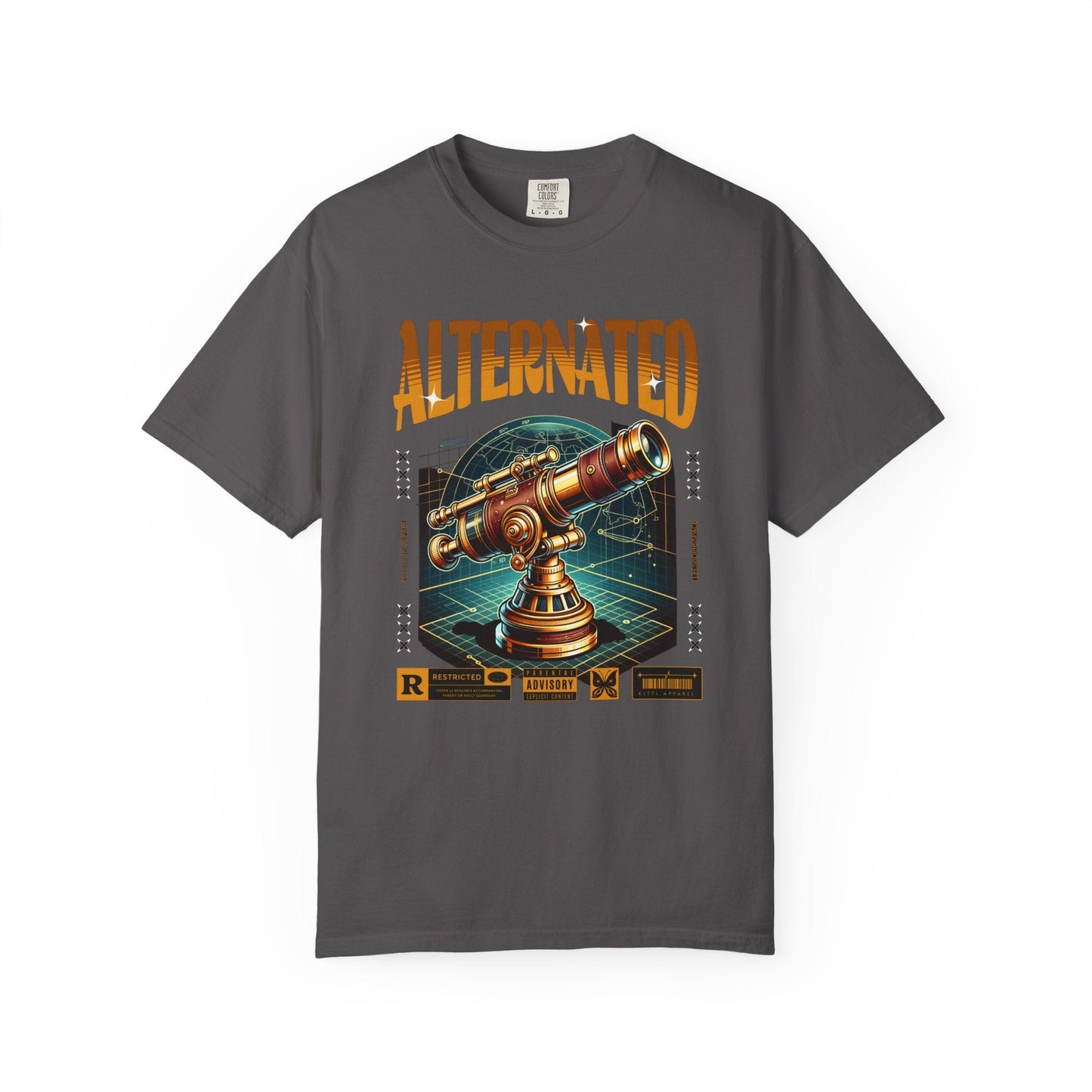 Vintage Sci-Fi T-shirt - telescope graphic for space lovers & admirers