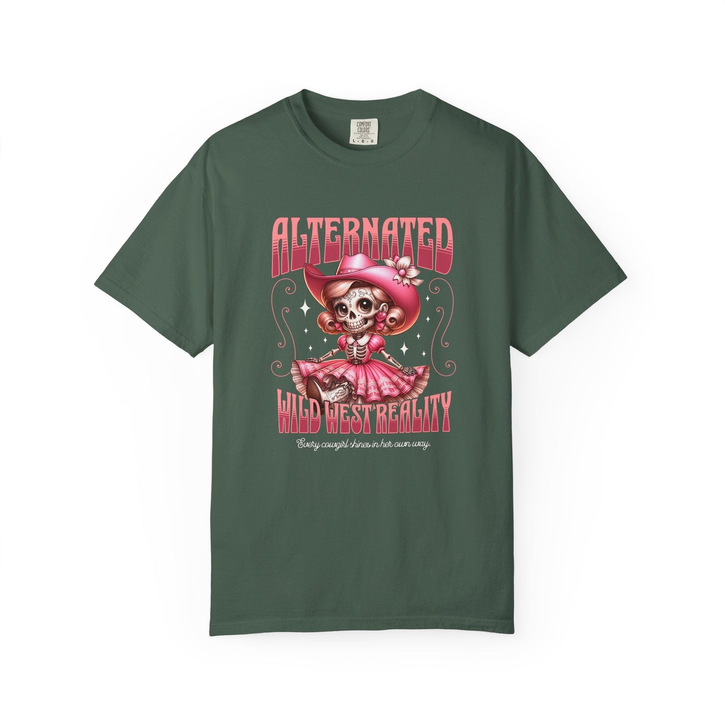 Cowgirl skull t-shirt - bold western style unisex garment