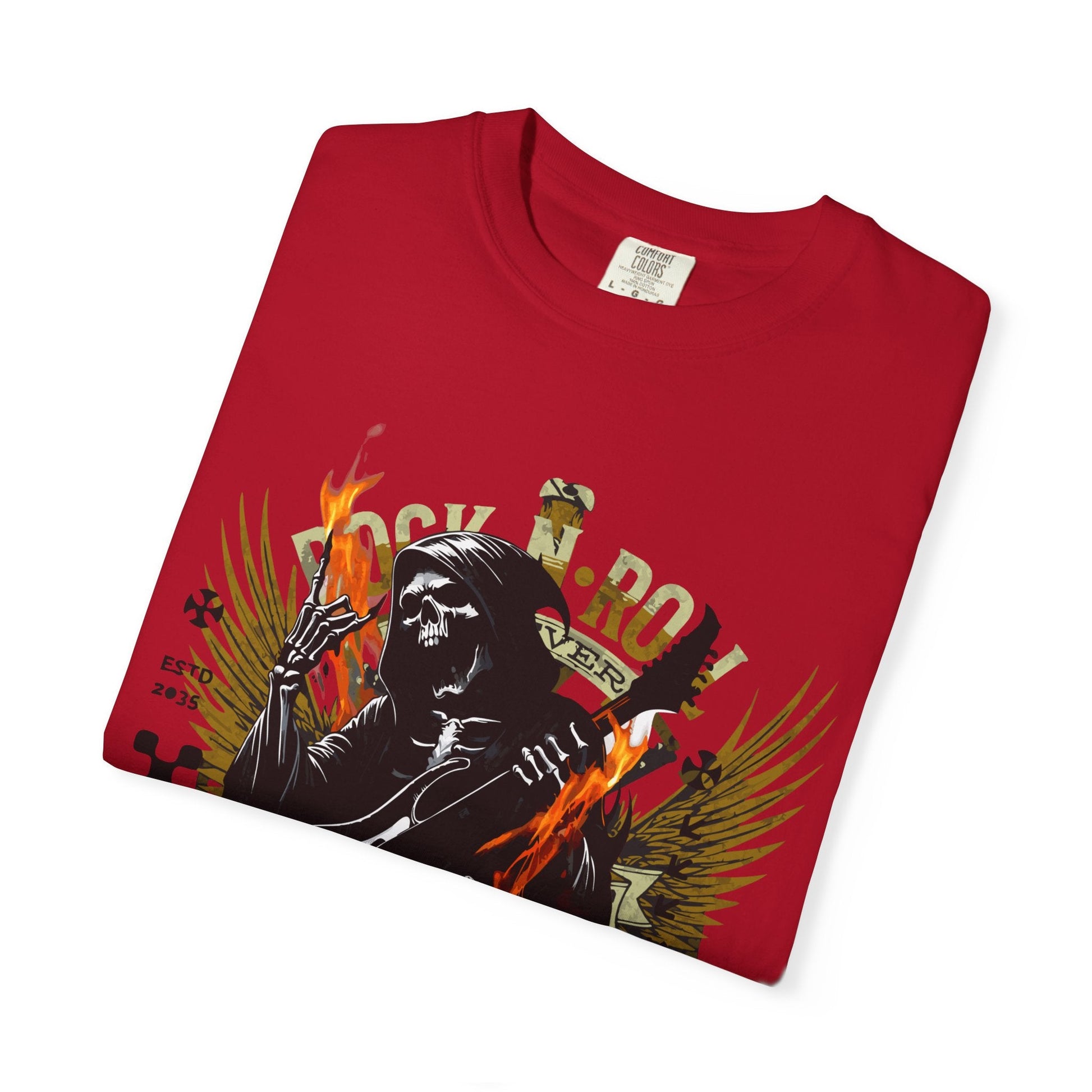Rock 'n' roll guitar t-shirt for vintage metal music & concert lovers