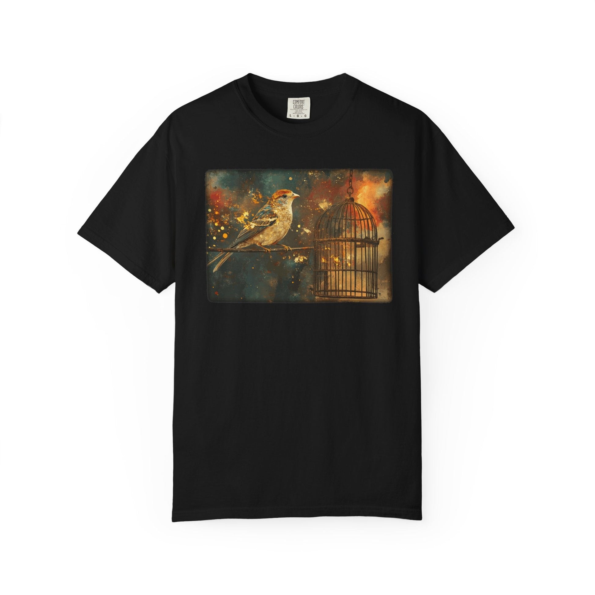 Free Bird unisex heavyweight cotton t-shirt with relaxed fit and colorful garment-dyed fabric