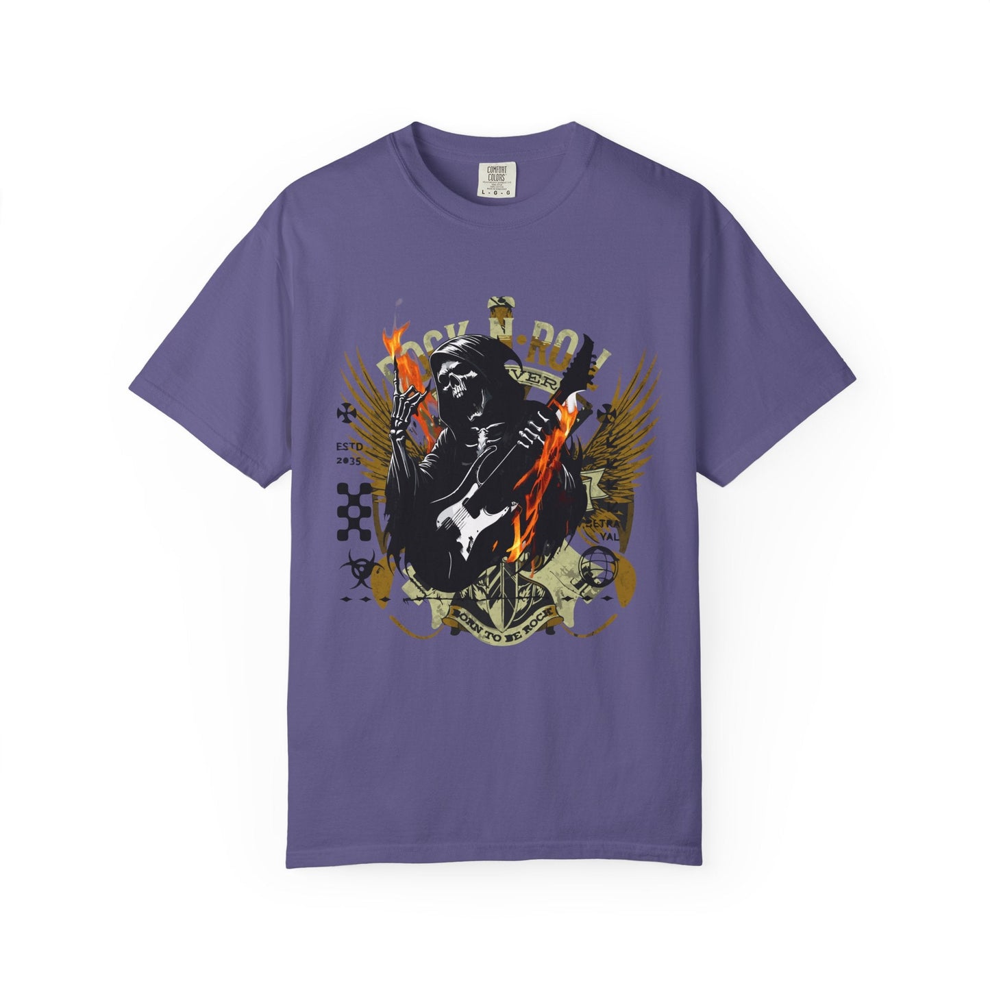 Rock 'n' roll guitar t-shirt for vintage metal music & concert lovers