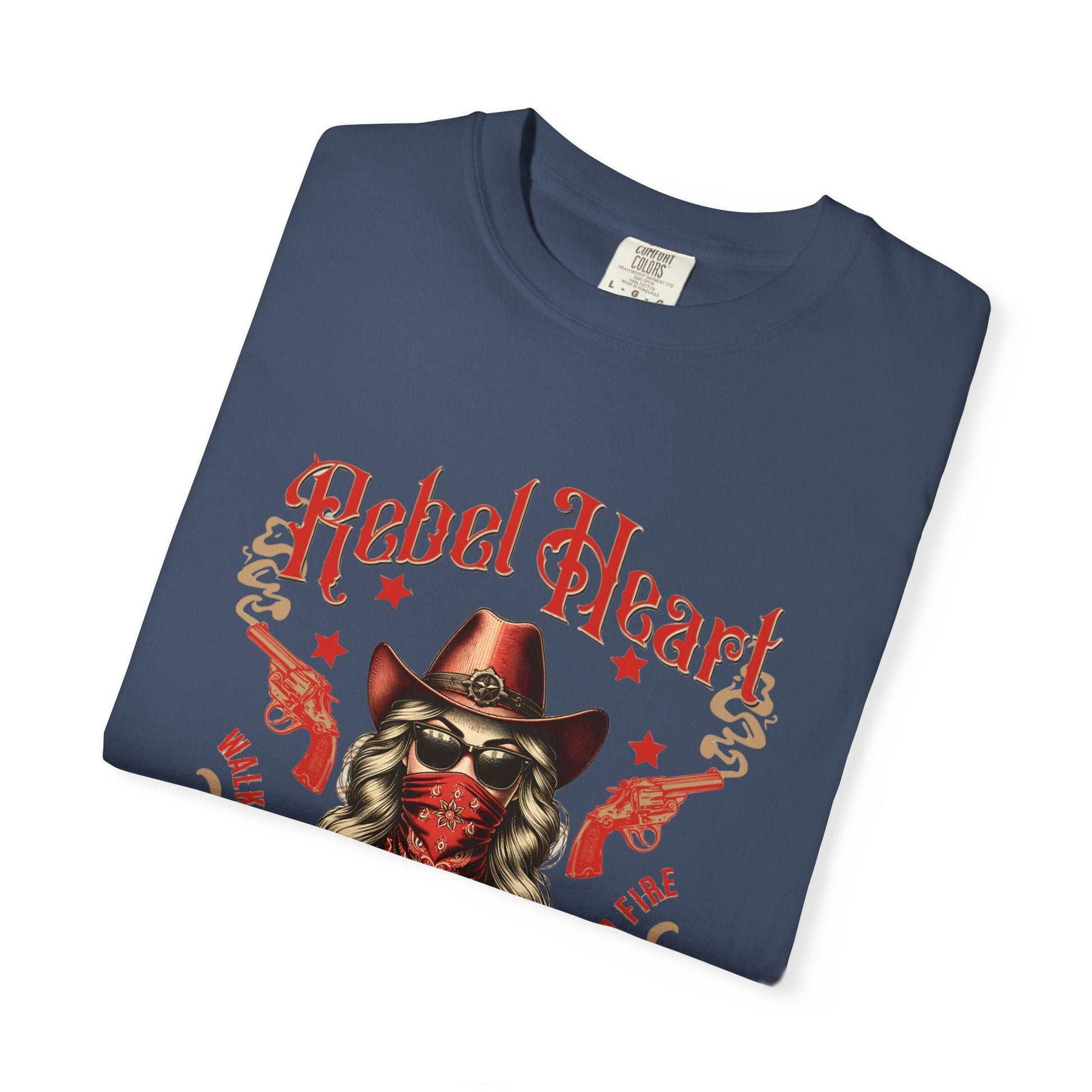 Cowgirl rebel heart t-shirt - western style woman adventure t-shirt