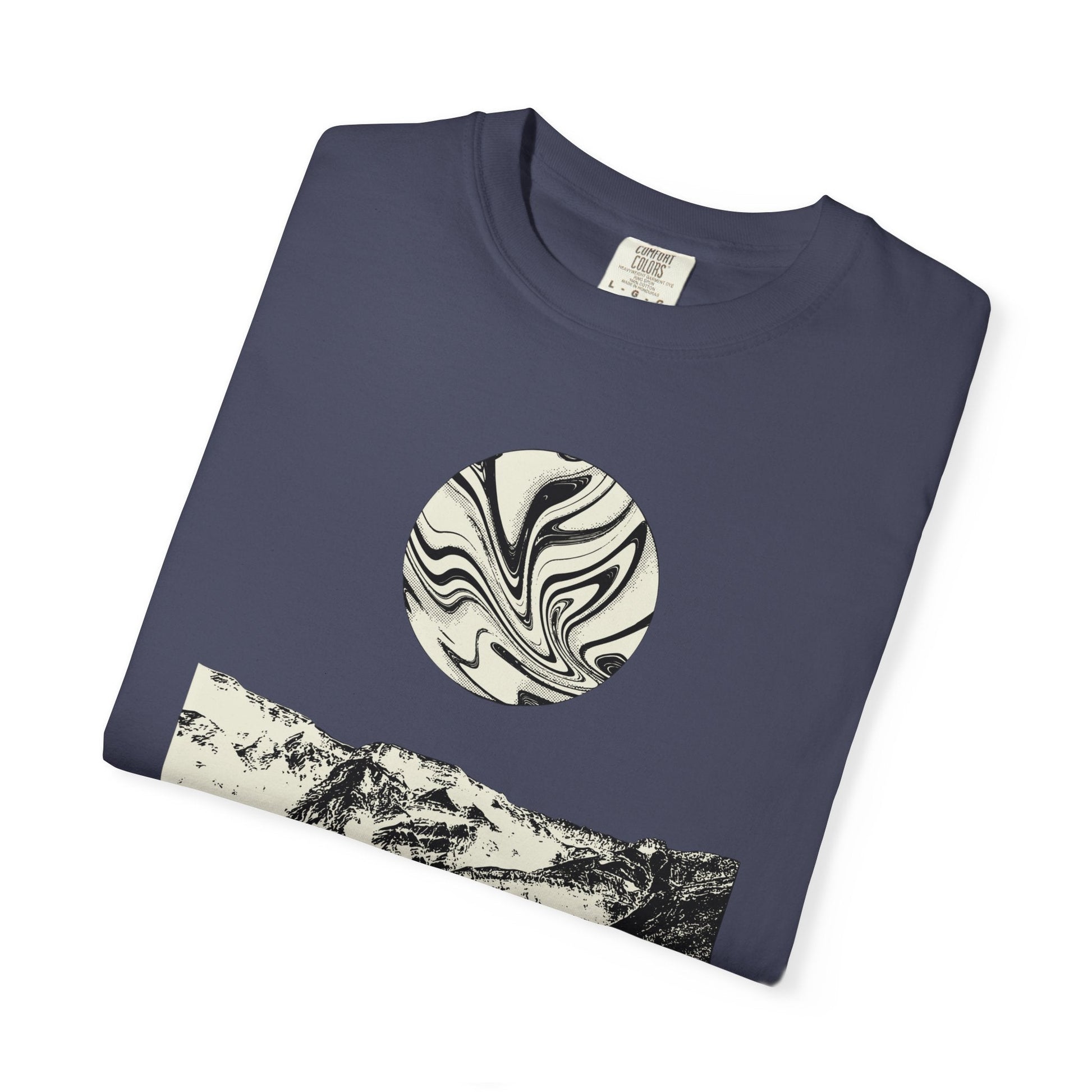 Cosmic earth unisex t-shirt with abstract cool psychedelic design