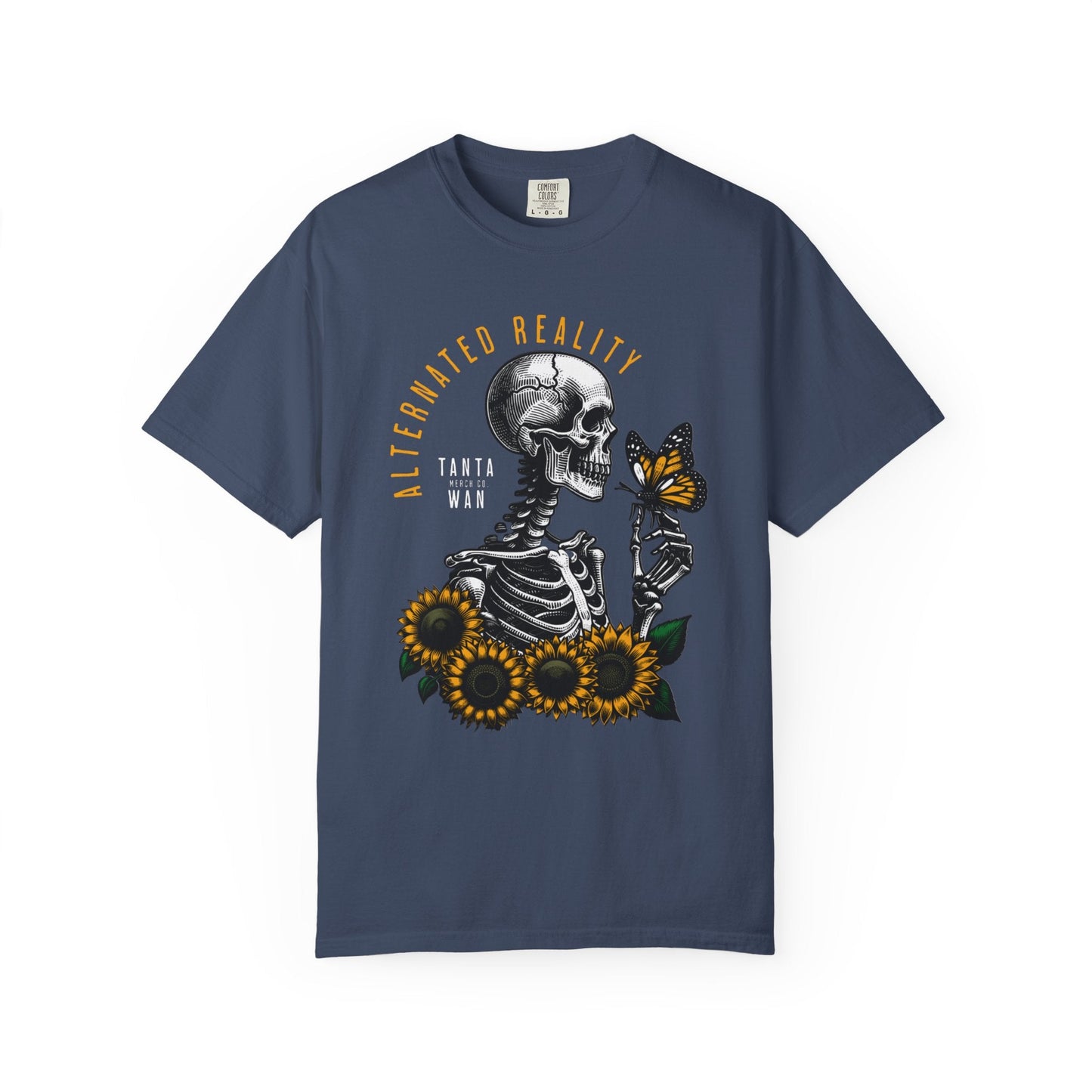Skeleton & Sunflowers t-shirt - Unique edgy design for art & Halloween