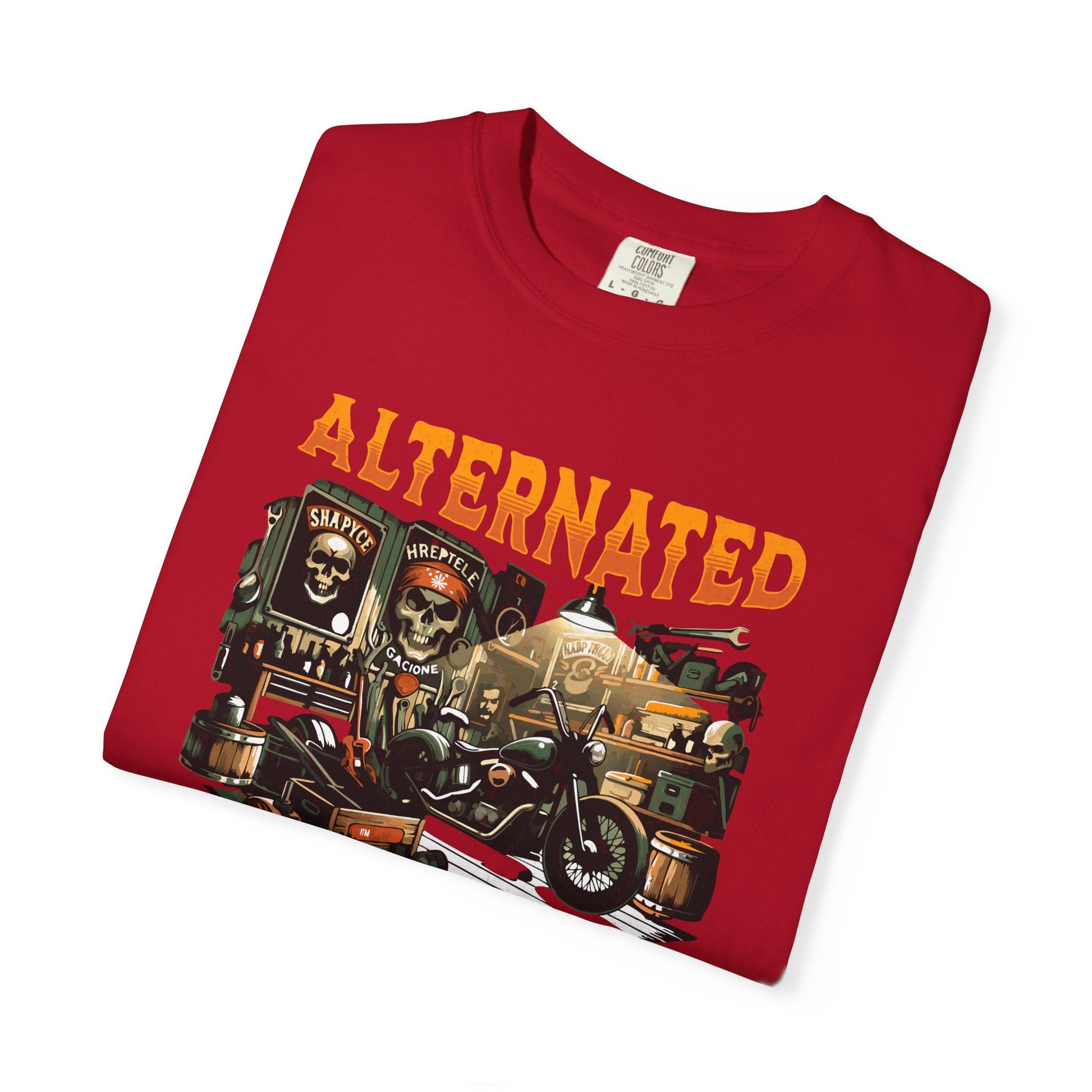 Motorbike garage t-shirt: Vintage motorcycle cool repair hub
