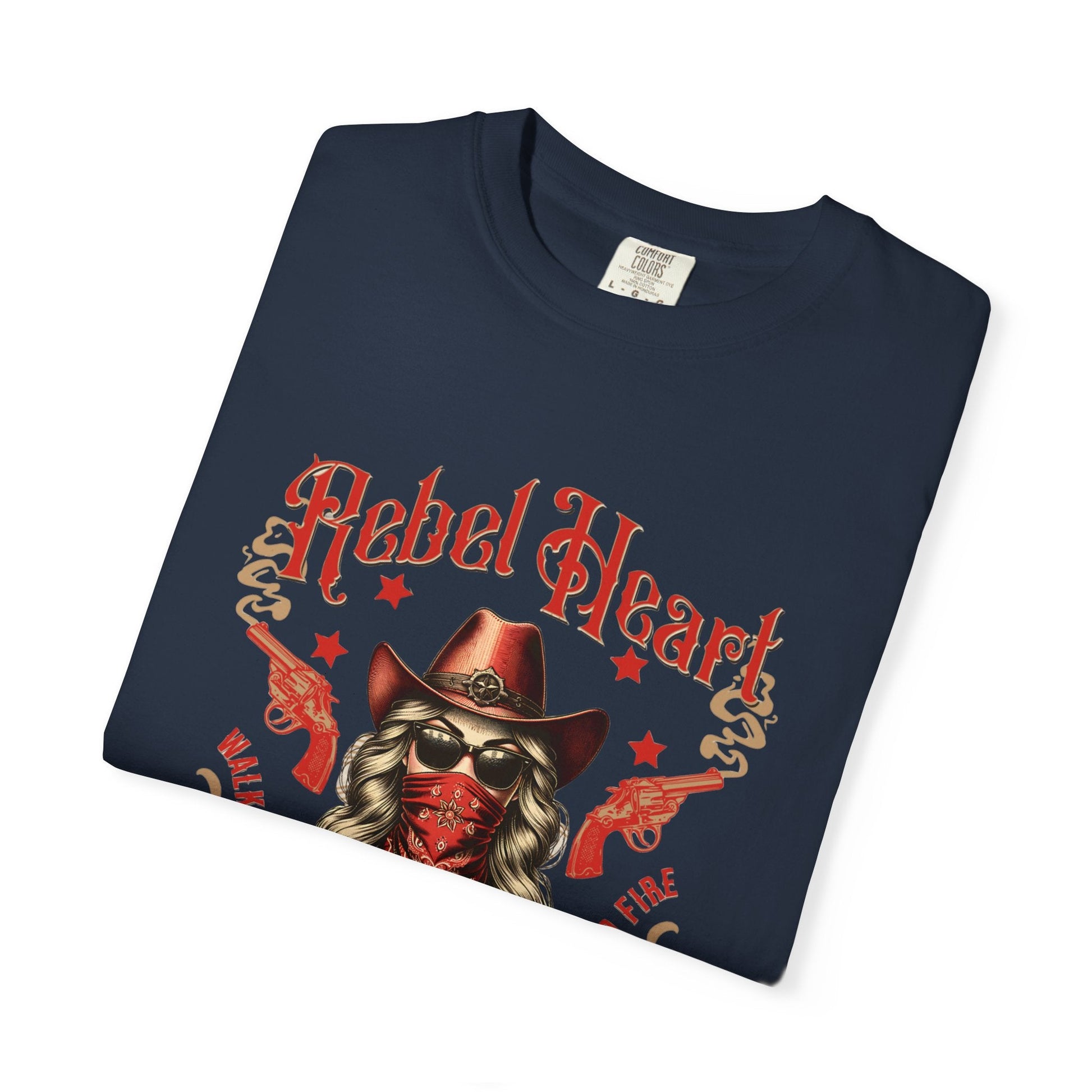 Cowgirl rebel heart t-shirt - western style woman adventure t-shirt