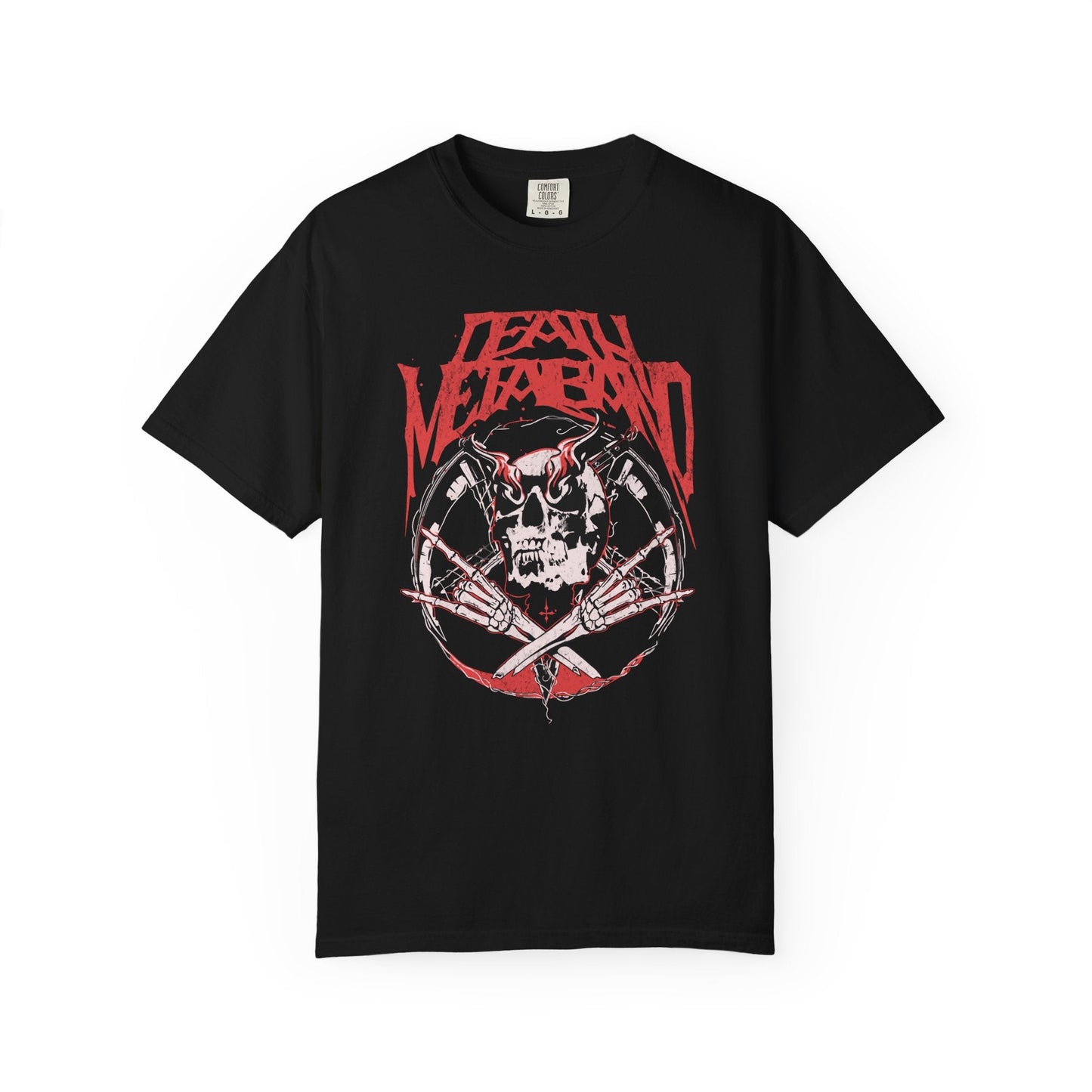 Metal head t-shirt - Unisex tee with crossed blades & skull design