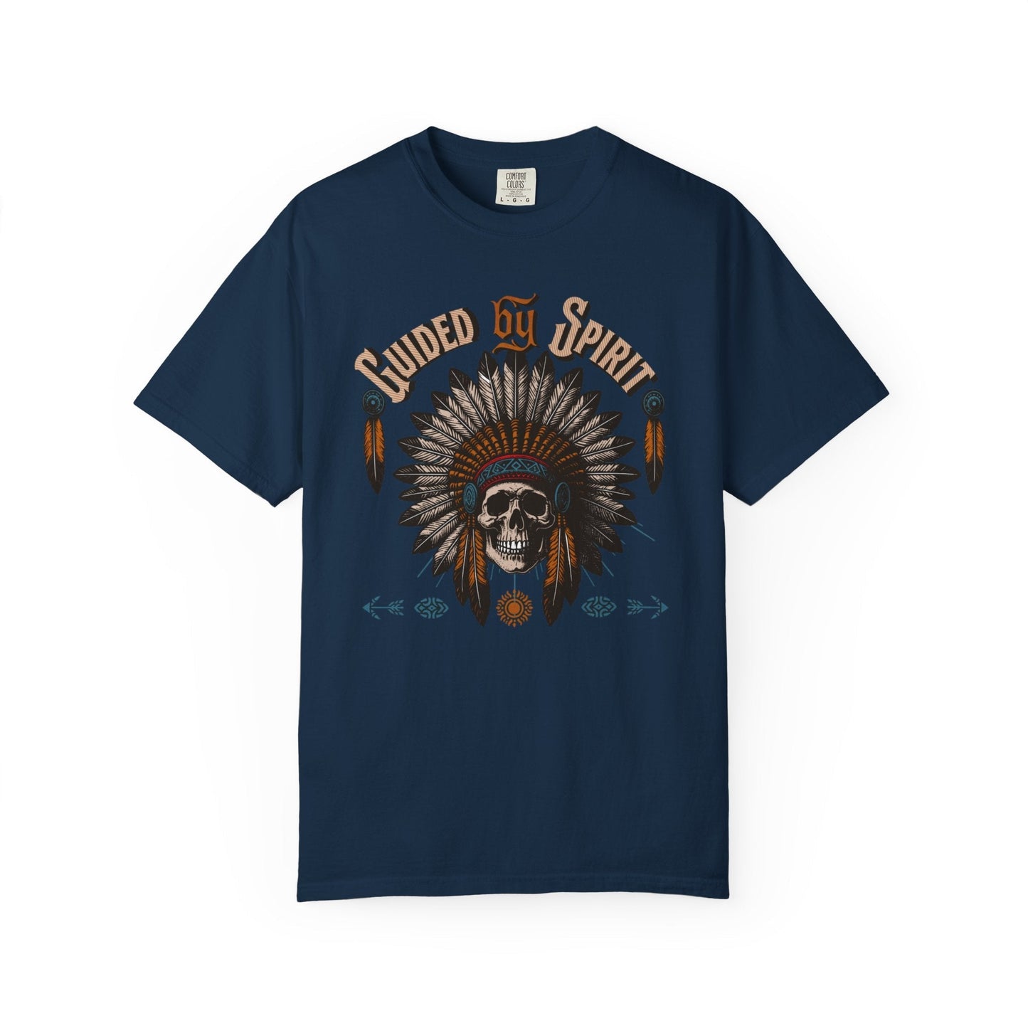 Spirit Skull t-shirt with cool native American headdress guided spirit