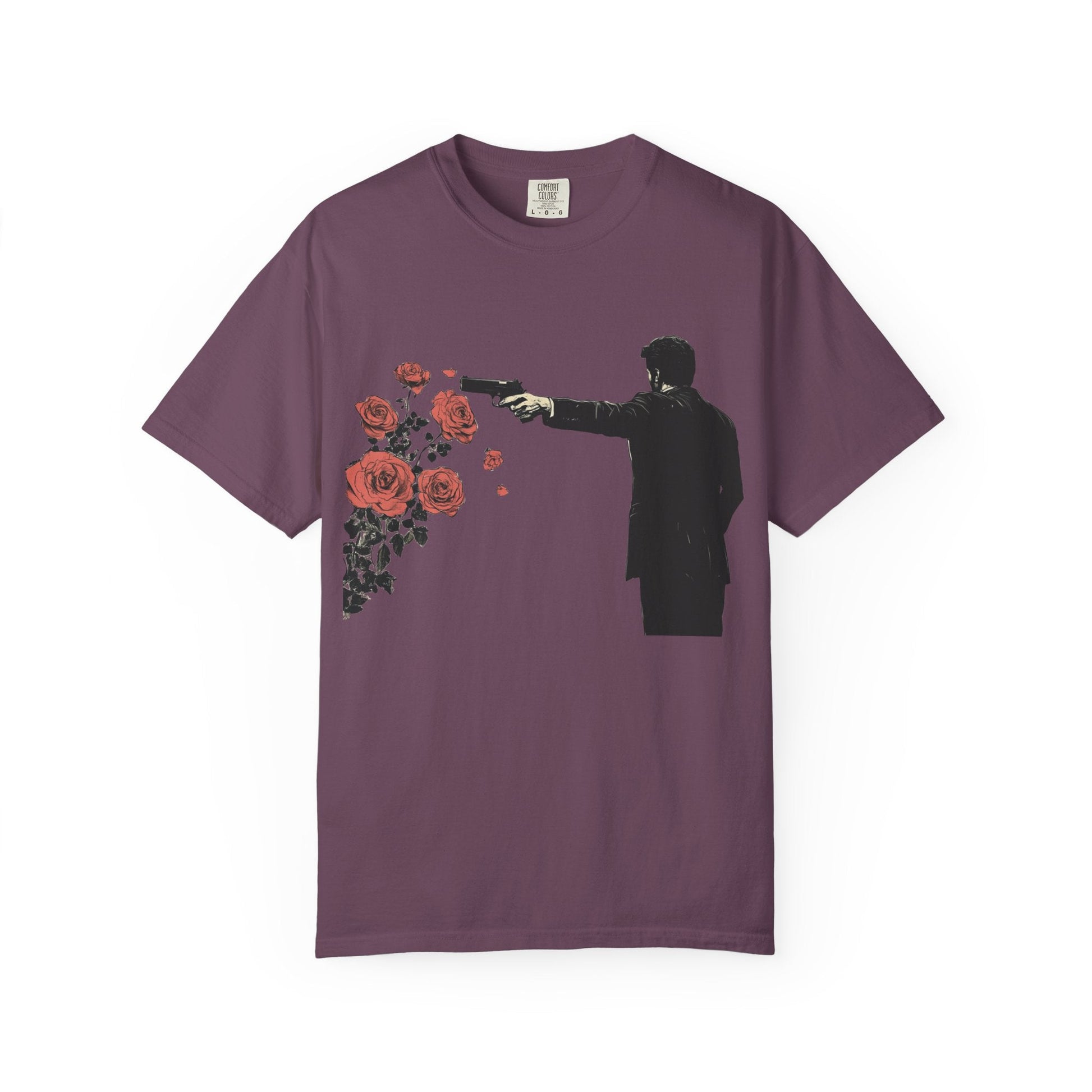 Streetwear gunpoint flowers T-Shirt for art lovers & enthusiasts