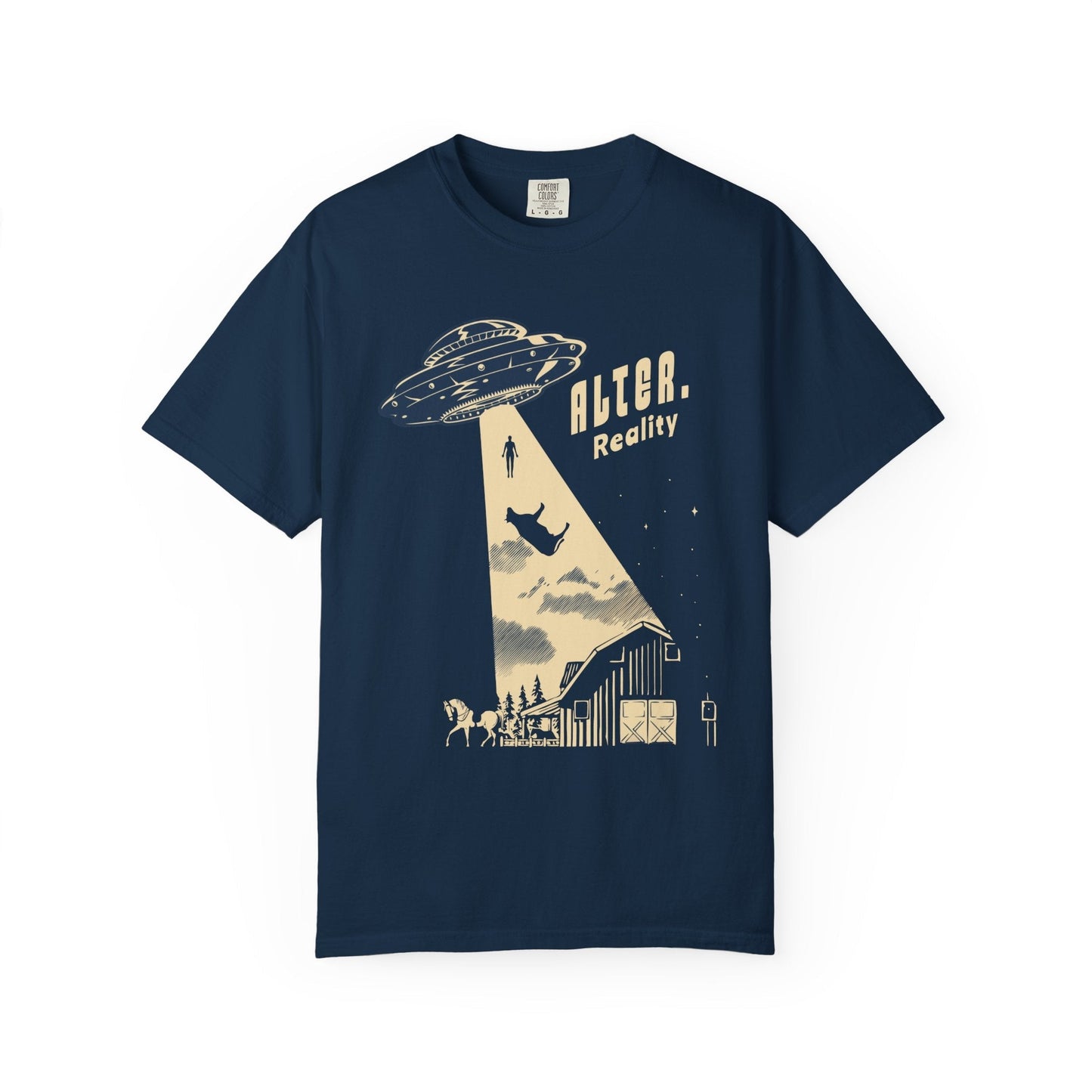 Alter Reality unisex T-shirt with vintage alien saucer design