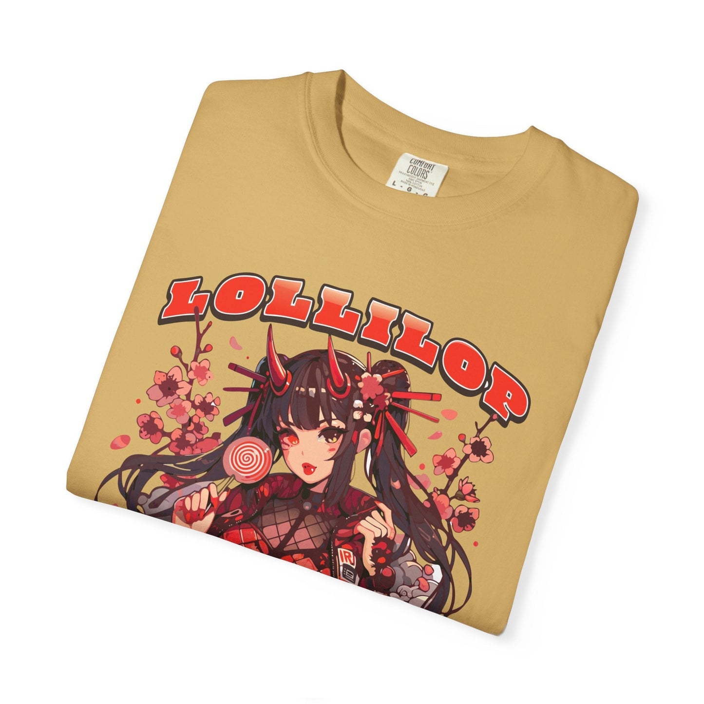 Devil lollipop girl teal t-shirt with anime girl design
