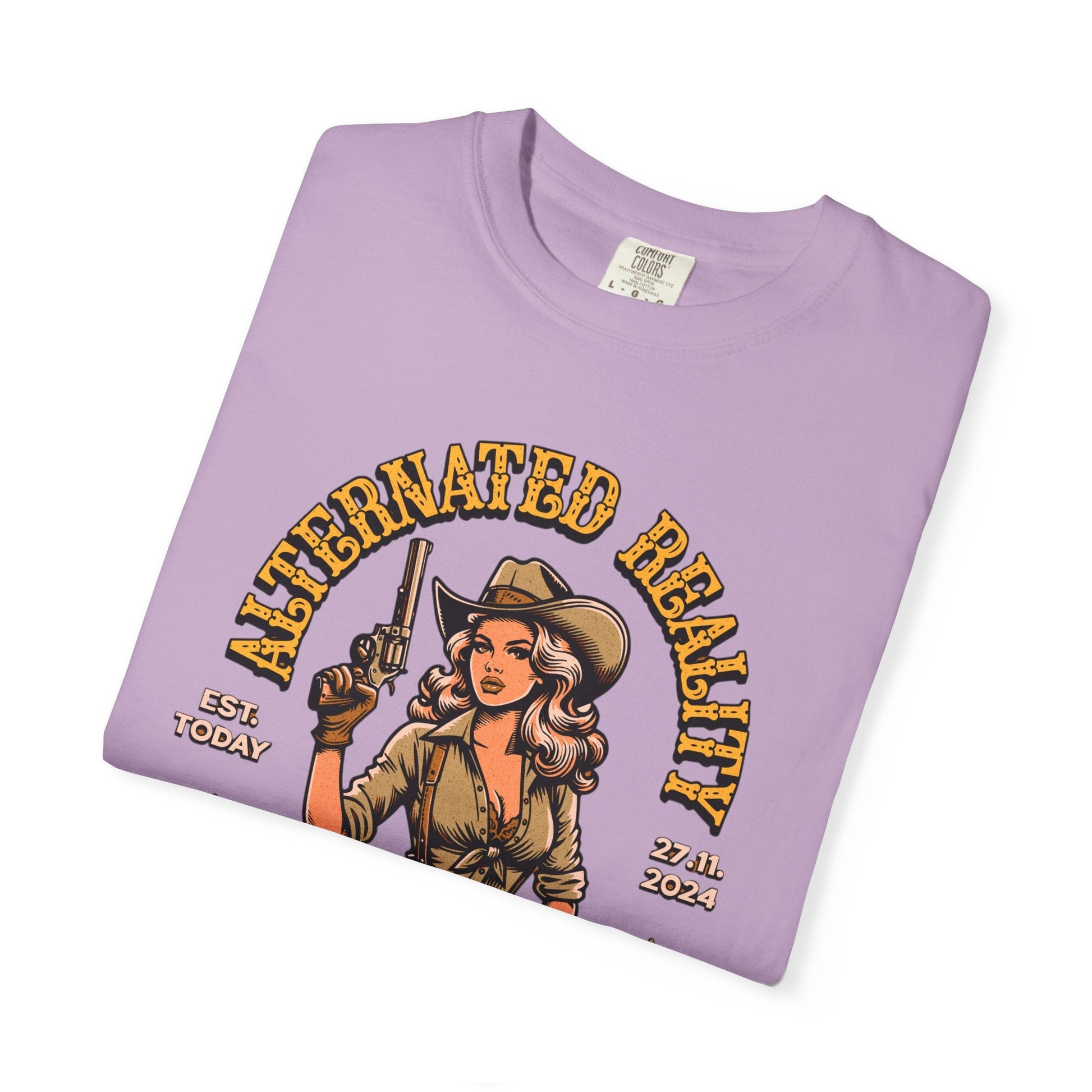 Vintage pin up westen t-shirt - Retro style adventure graphic tee