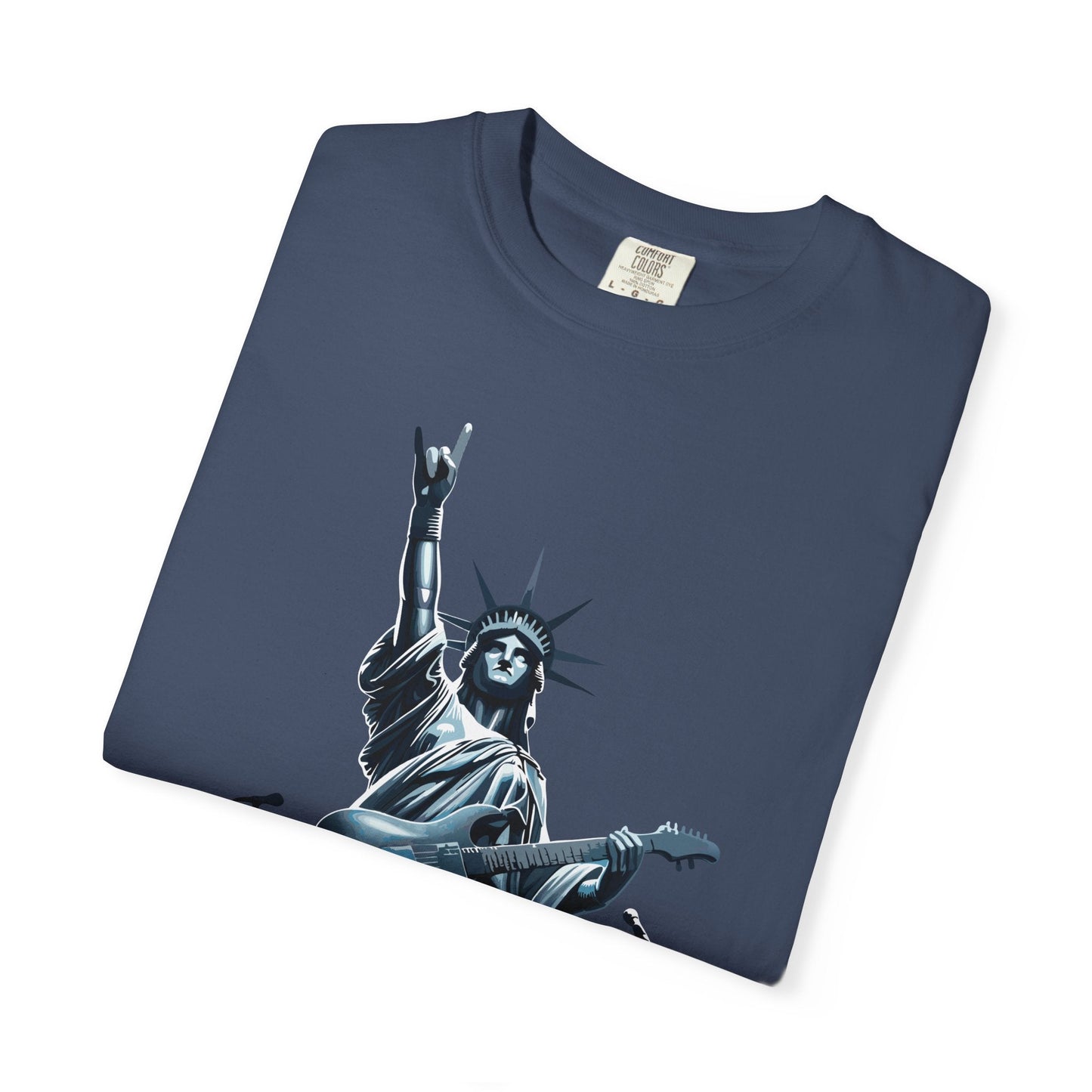 Rockstar statue t-Shirt - Patriotic American rocker freedom design