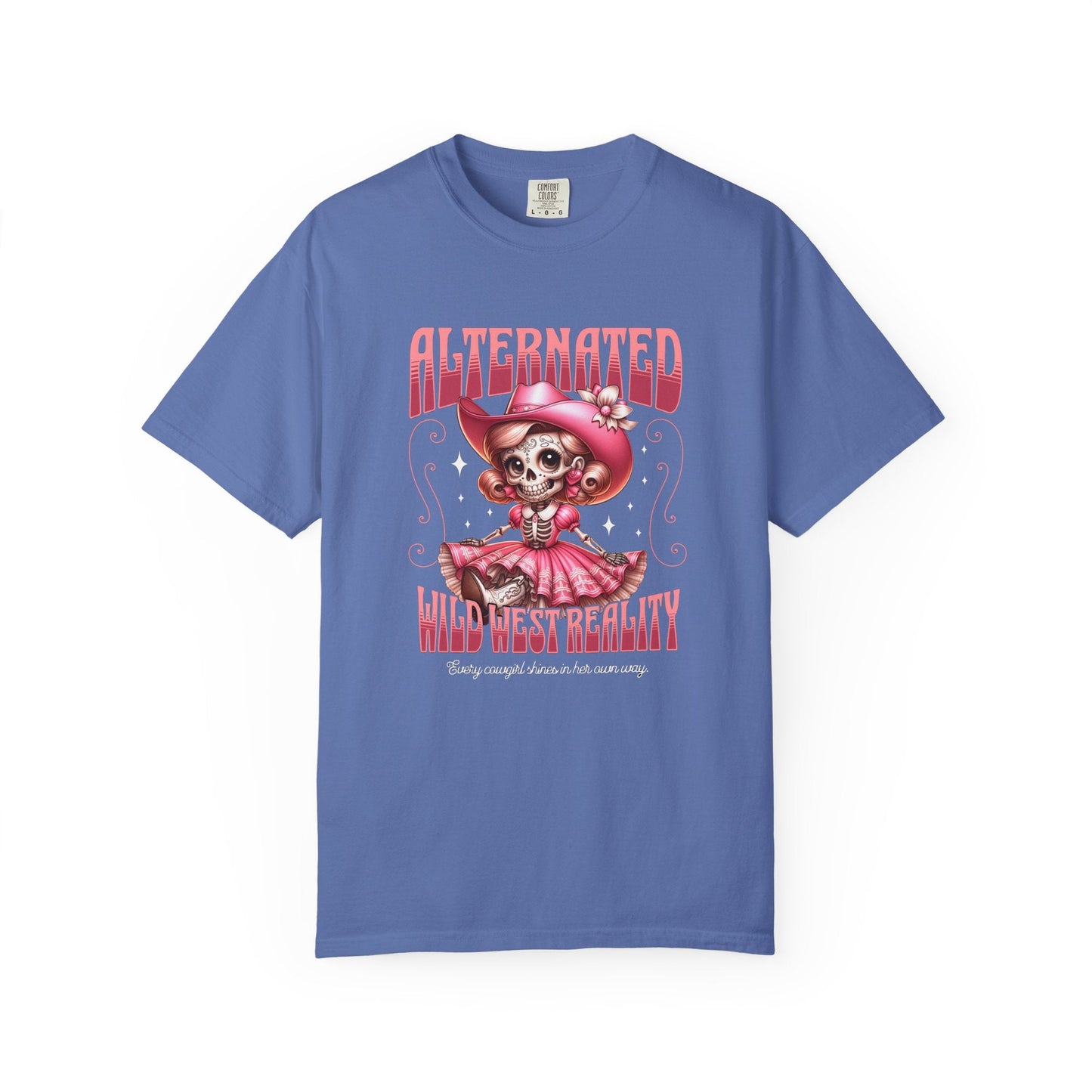 Cowgirl skull t-shirt - bold western style unisex garment