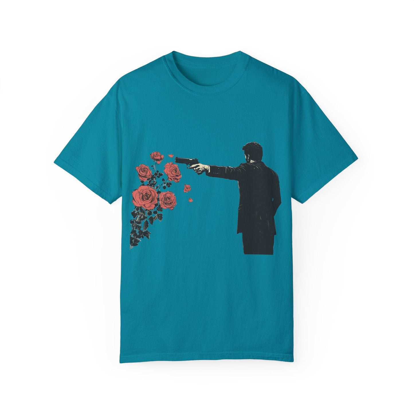 Streetwear gunpoint flowers T-Shirt for art lovers & enthusiasts