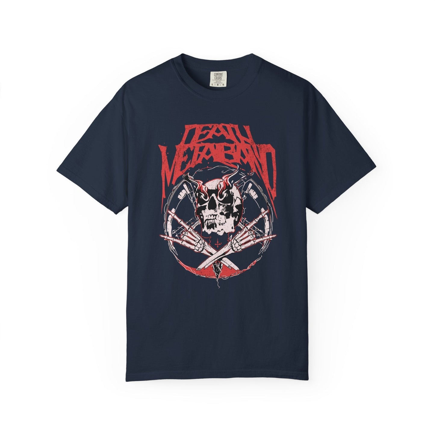 Metal head t-shirt - Unisex tee with crossed blades & skull design