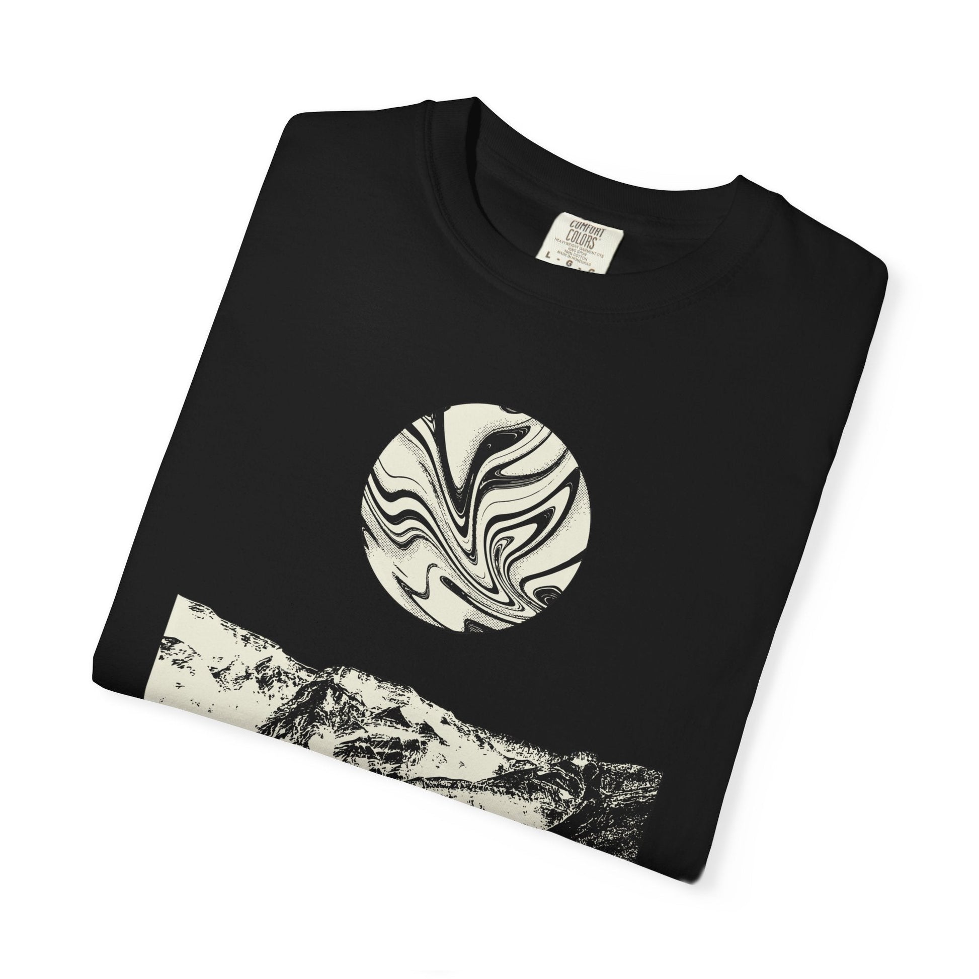 Cosmic earth unisex t-shirt with abstract cool psychedelic design