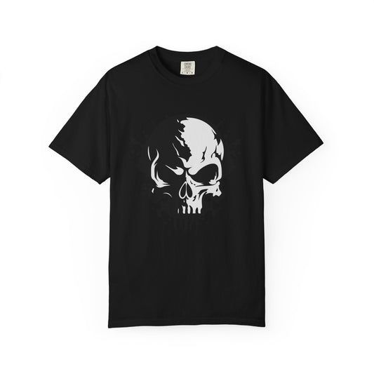 Gothic skull t-shirt for stylish and edgy wearers black and white
