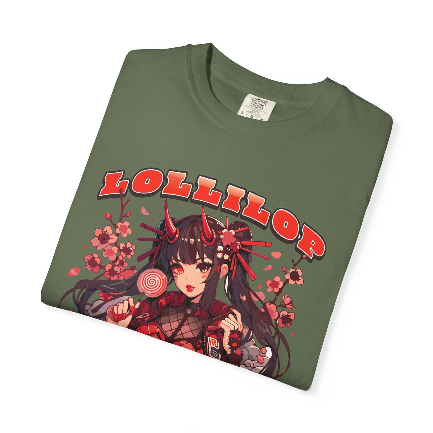 Devil lollipop girl teal t-shirt with anime girl design
