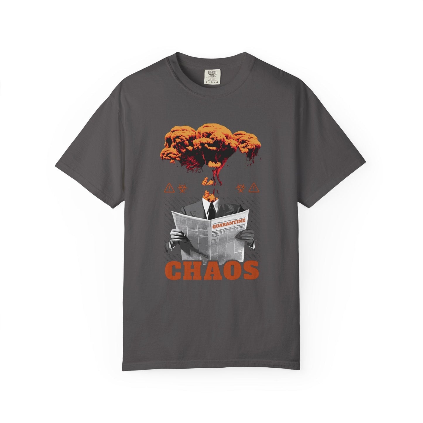 News chaos T-shirt: bold retro 80s style for statement