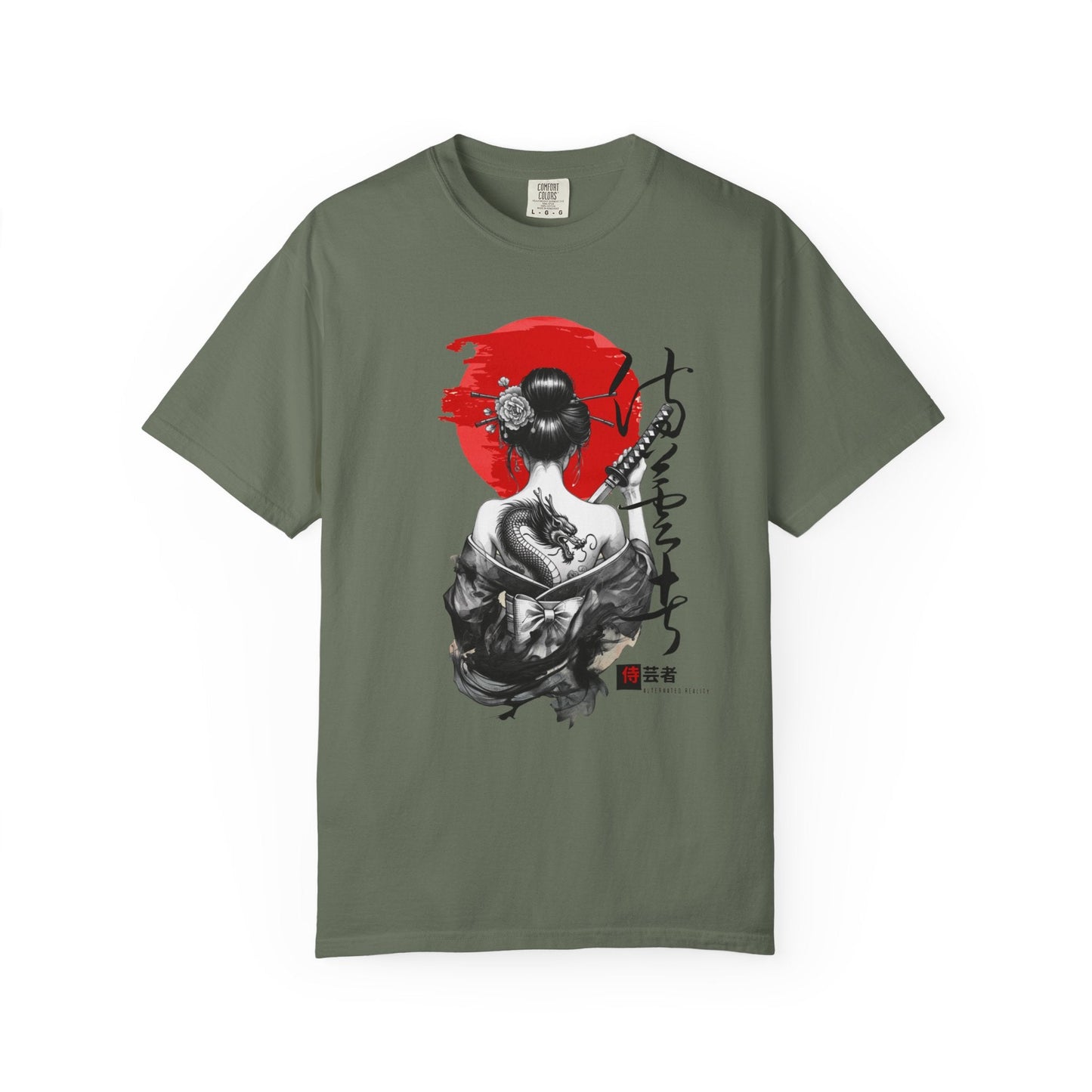 Geisha dragon graphic t-shirt - Japanese inspired cool art design