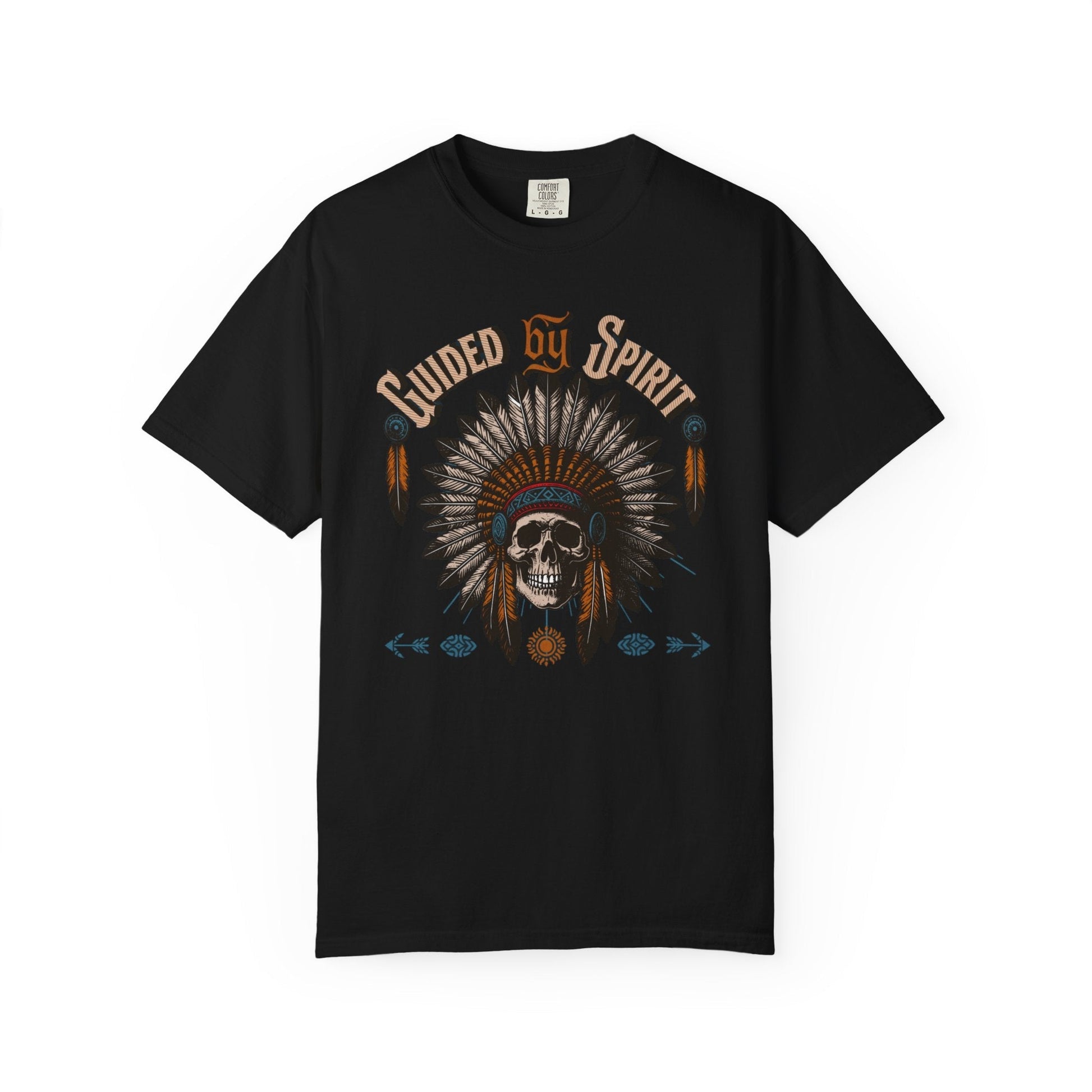 Spirit Skull t-shirt with cool native American headdress guided spirit