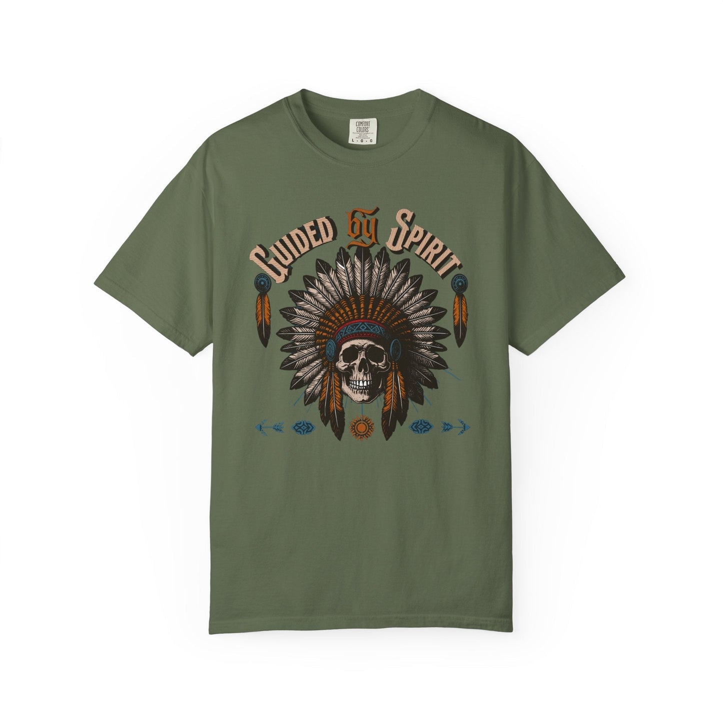 Spirit Skull t-shirt with cool native American headdress guided spirit