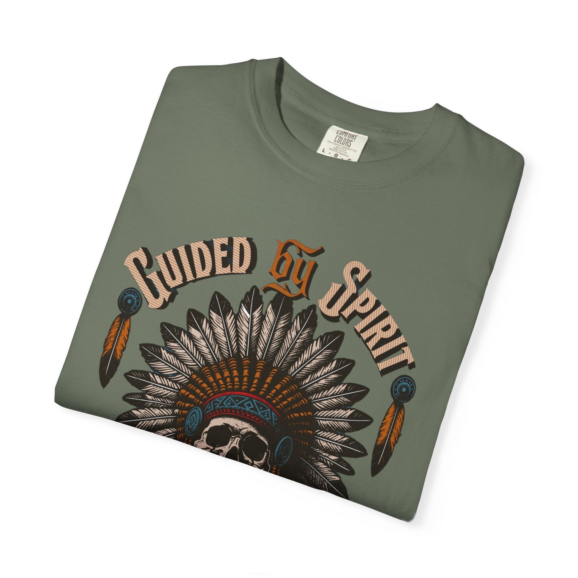 Spirit Skull t-shirt with cool native American headdress guided spirit