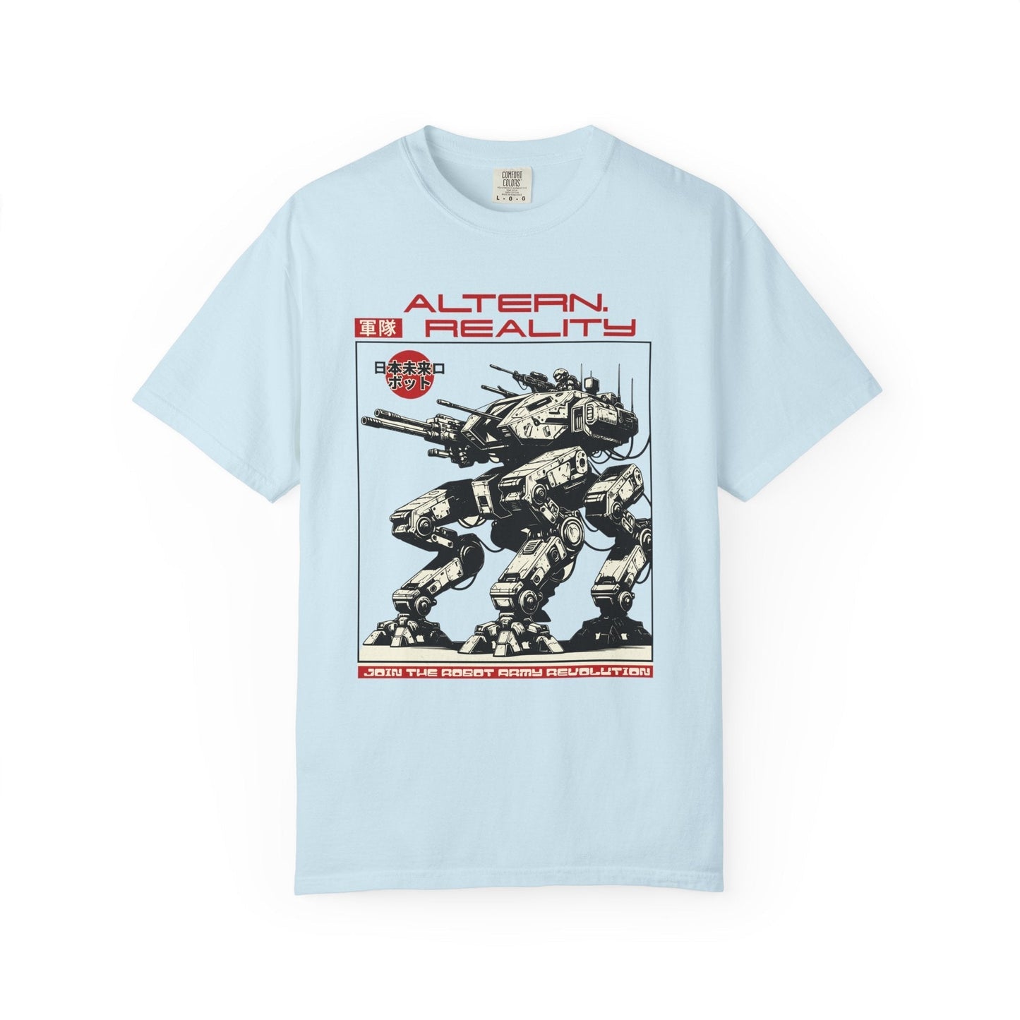 Robot Revolution T-shirt – Giant Mech with Weapons 