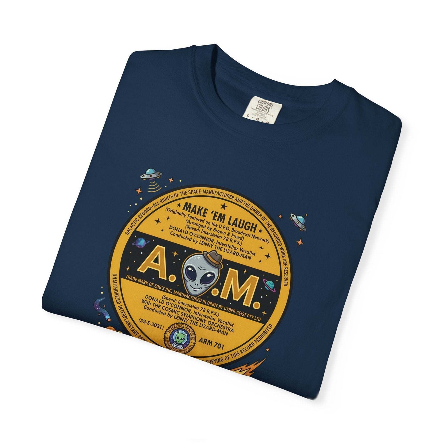 Make them laugh Cosmic Alien Vinyl T-Shirt Retro Design