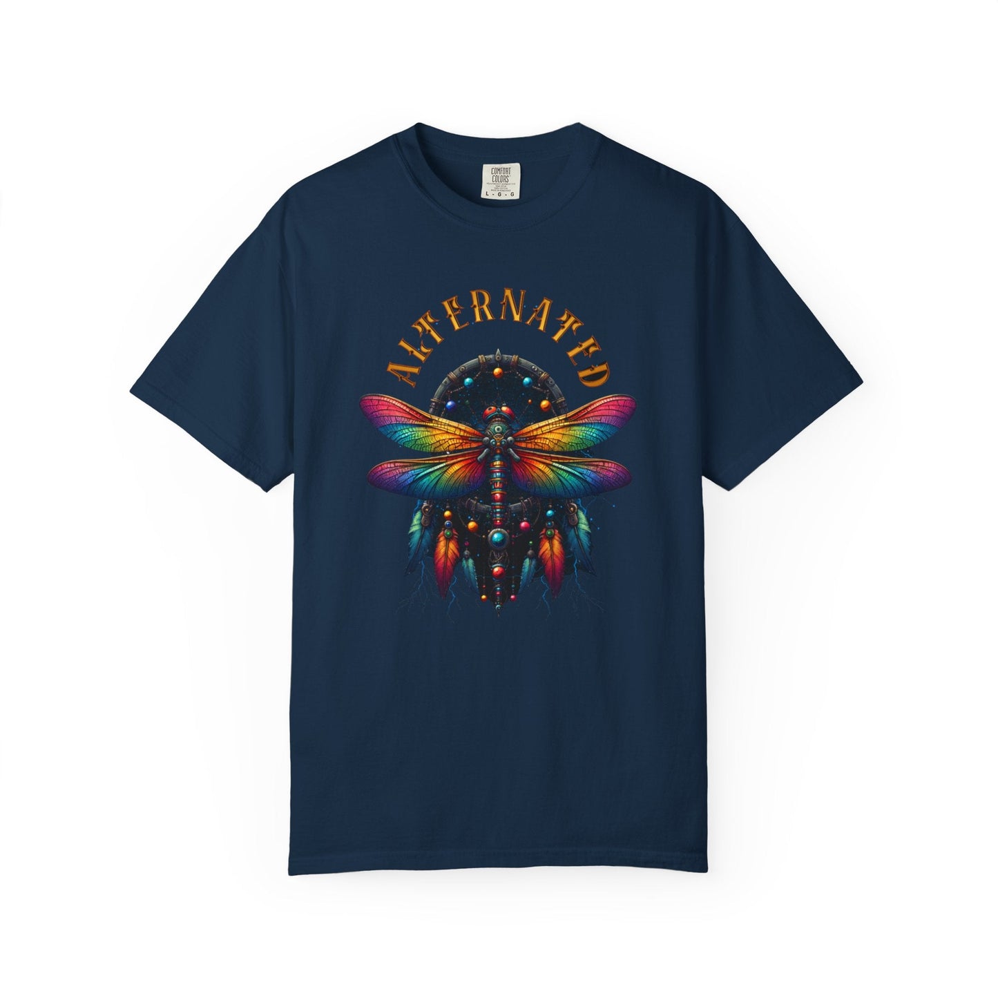 Dragonfly dark-Slate cool t-shirt with colorful design