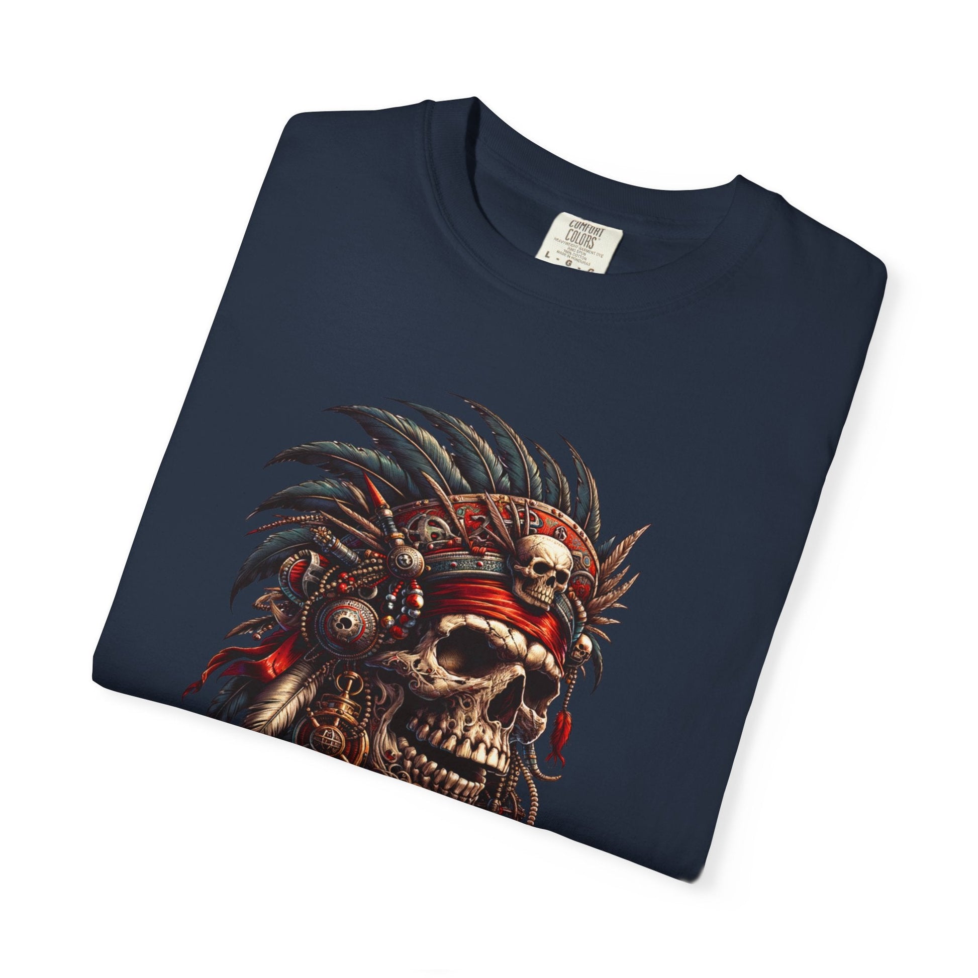 Indian skull t-shirt | Unique graphic design adventure gothic apparel