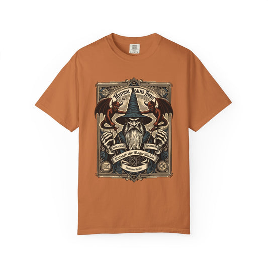 Wizard mystical t-shirt: Fantasy graphic design for magic fans