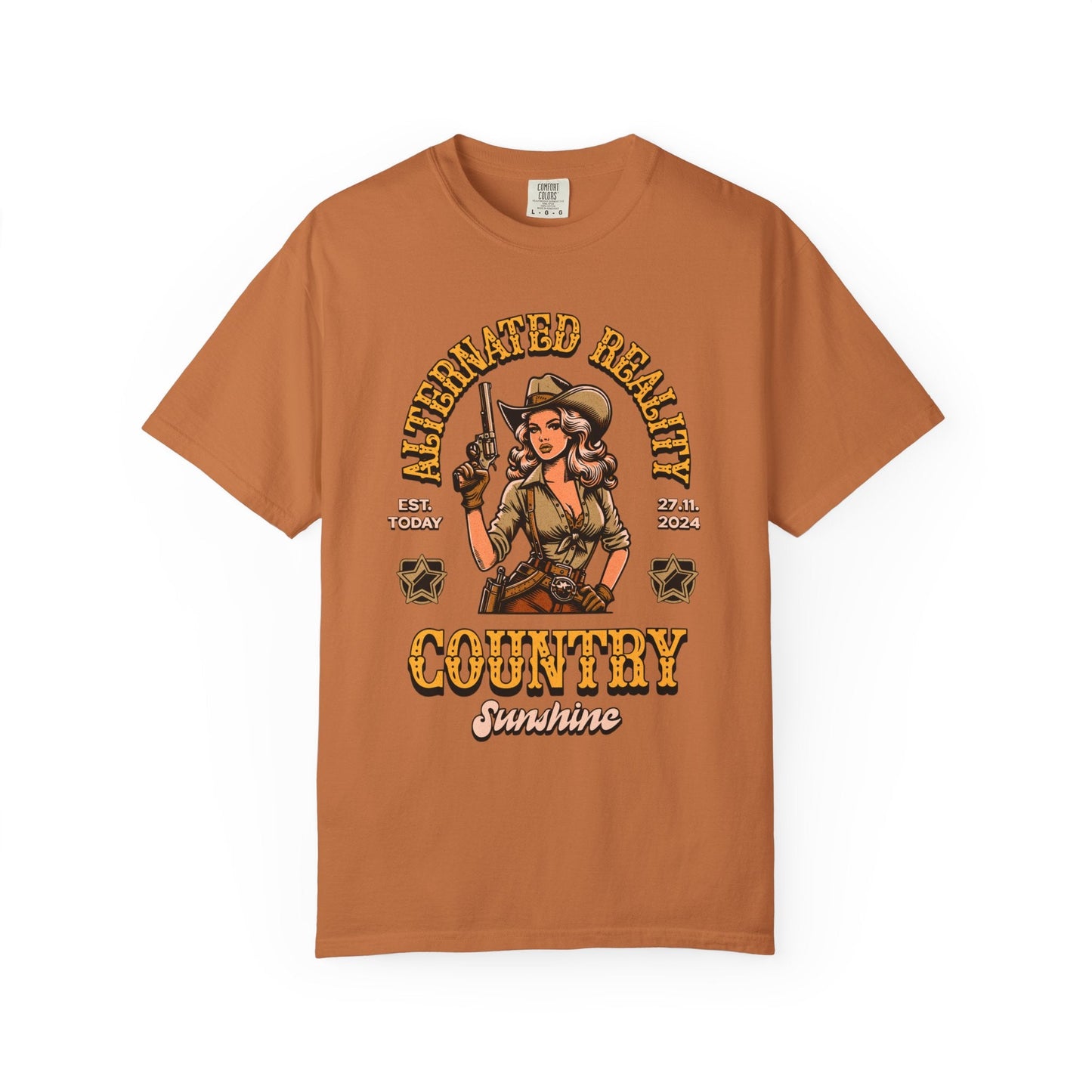 Vintage pin up westen t-shirt - Retro style adventure graphic tee