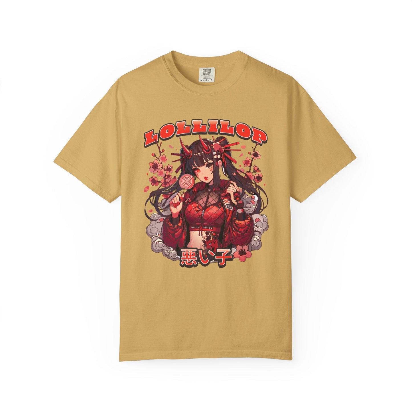 Devil lollipop girl teal t-shirt with anime girl design