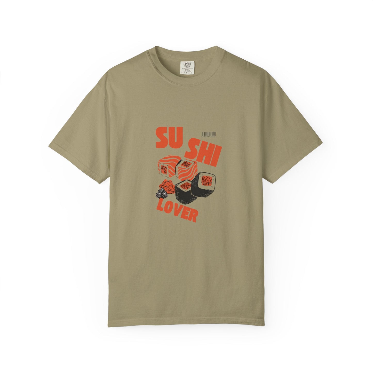 Unisex garment-dyed sushi lover t-shirt in vintage style