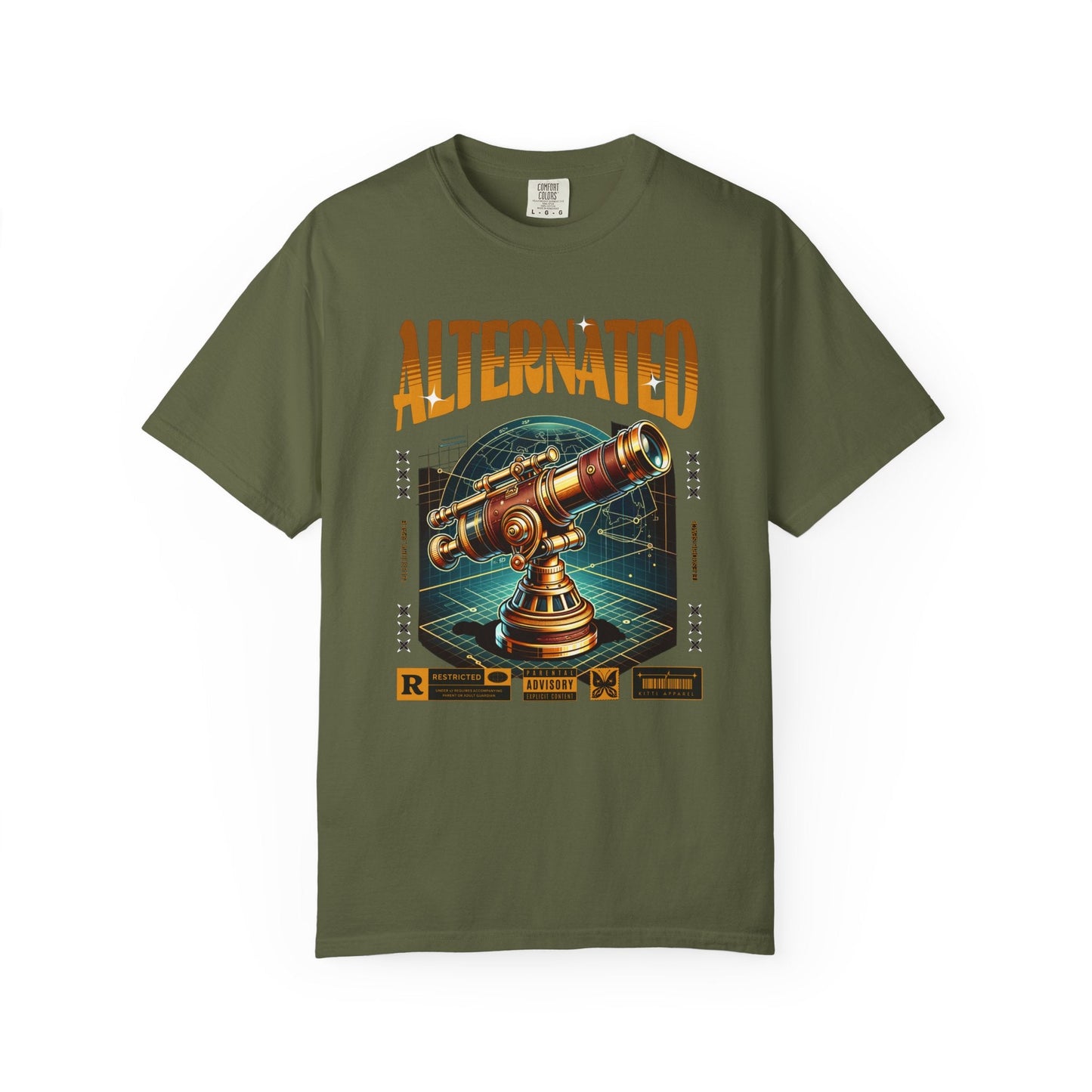 Vintage Sci-Fi T-shirt - telescope graphic for space lovers & admirers