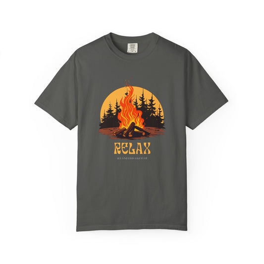 Bonfire relax unisex t-shirt – nature Inspired camping tee