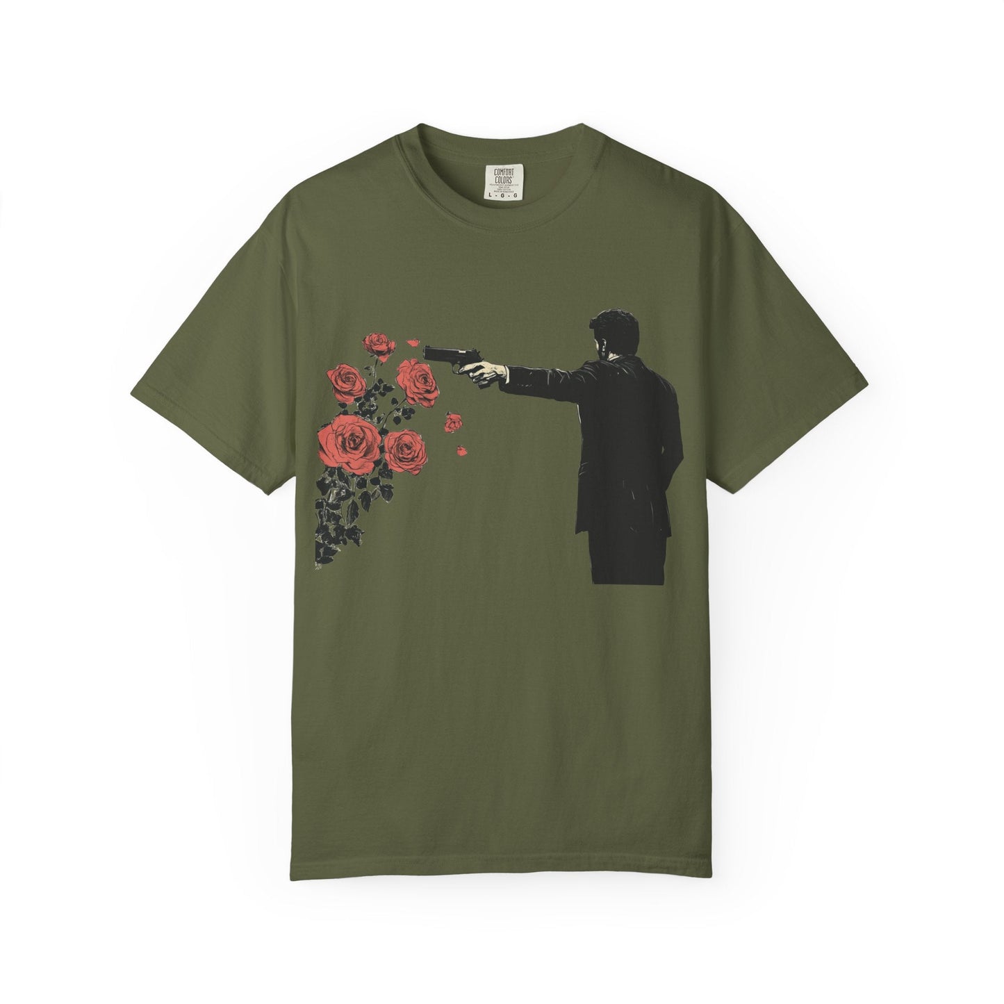 Streetwear gunpoint flowers T-Shirt for art lovers & enthusiasts