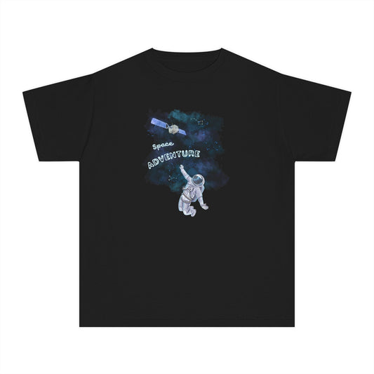 Space adventure youth tee - Black astronaut t-shirt for kids
