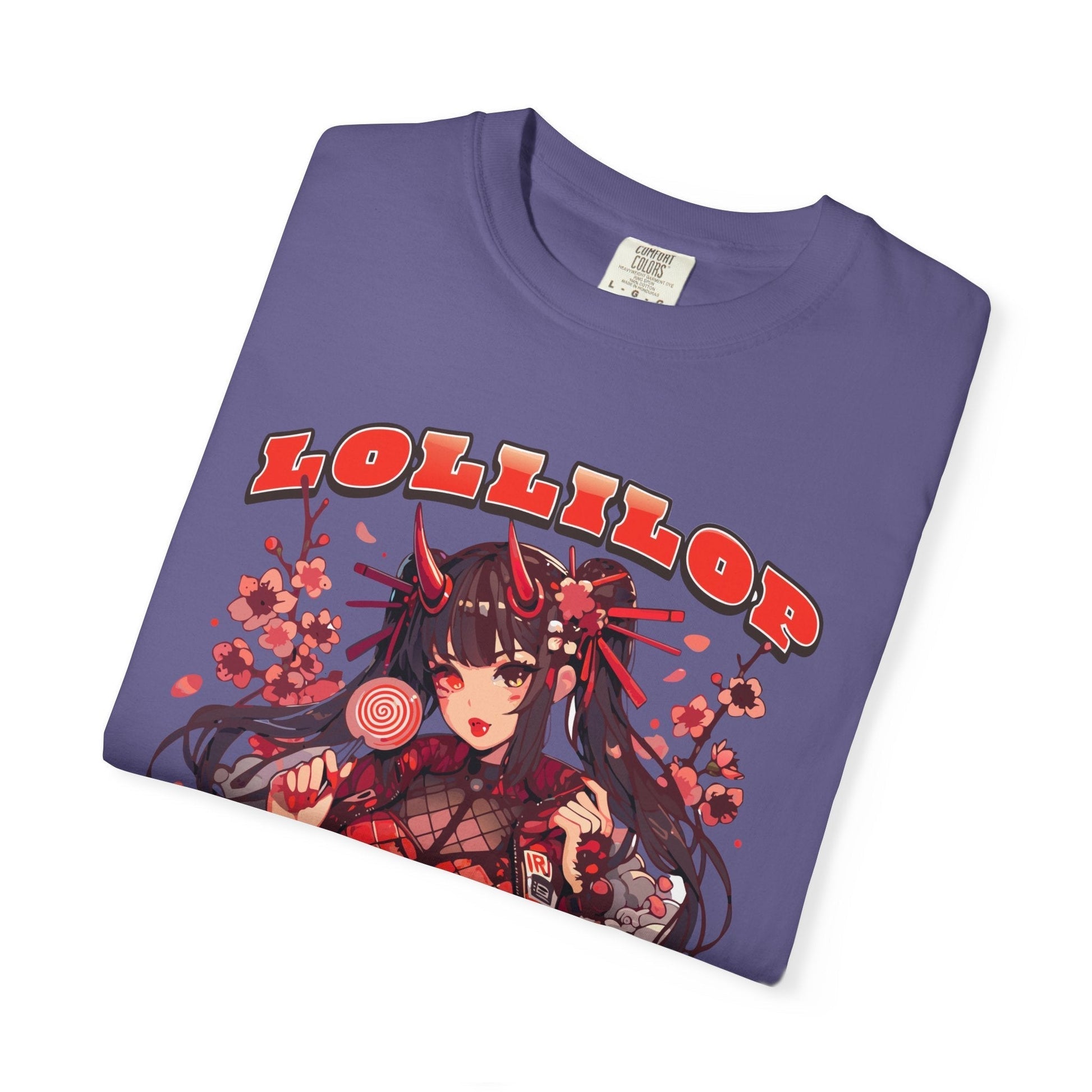 Devil lollipop girl teal t-shirt with anime girl design