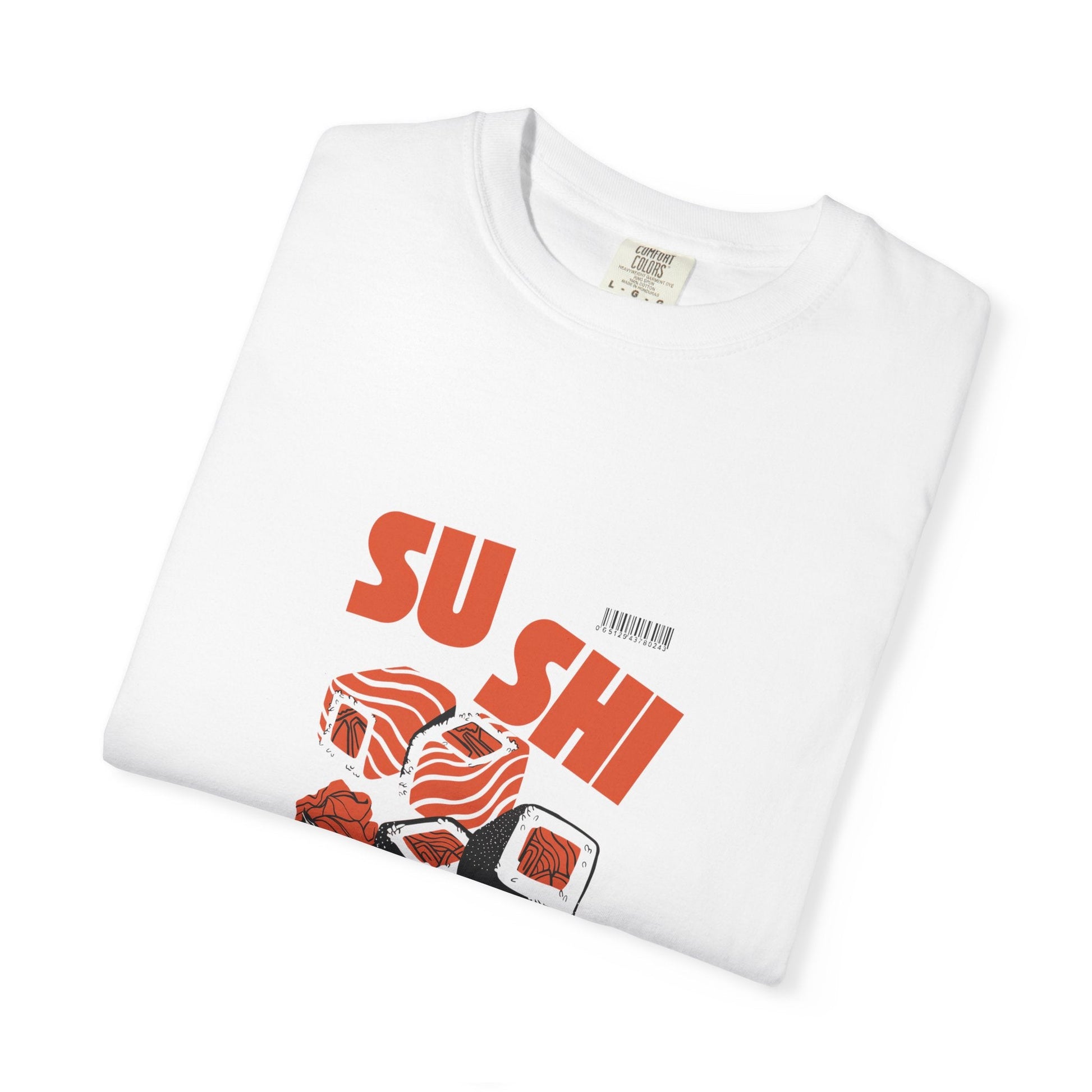 Unisex garment-dyed sushi lover t-shirt in vintage style